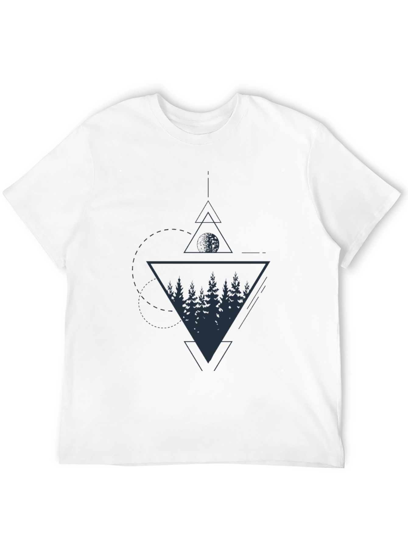 Geometric Forest Graphic Tee - Black