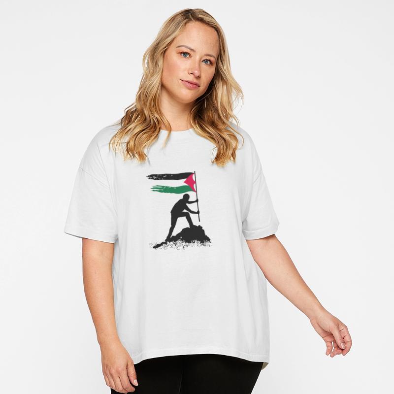 free palestine standing flag silhouette