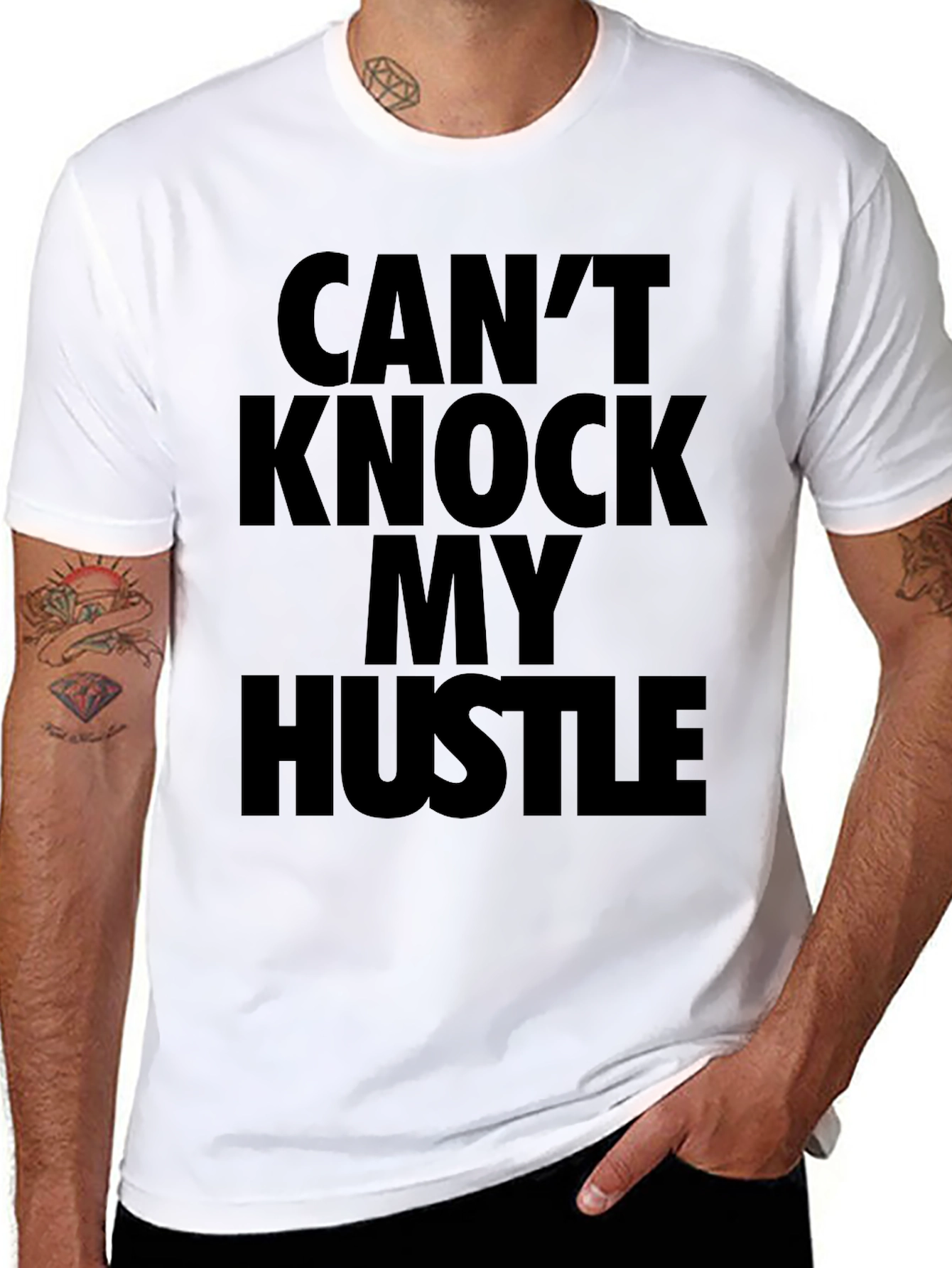 Cant Knock My Hustle Black Graphic T-Shirt