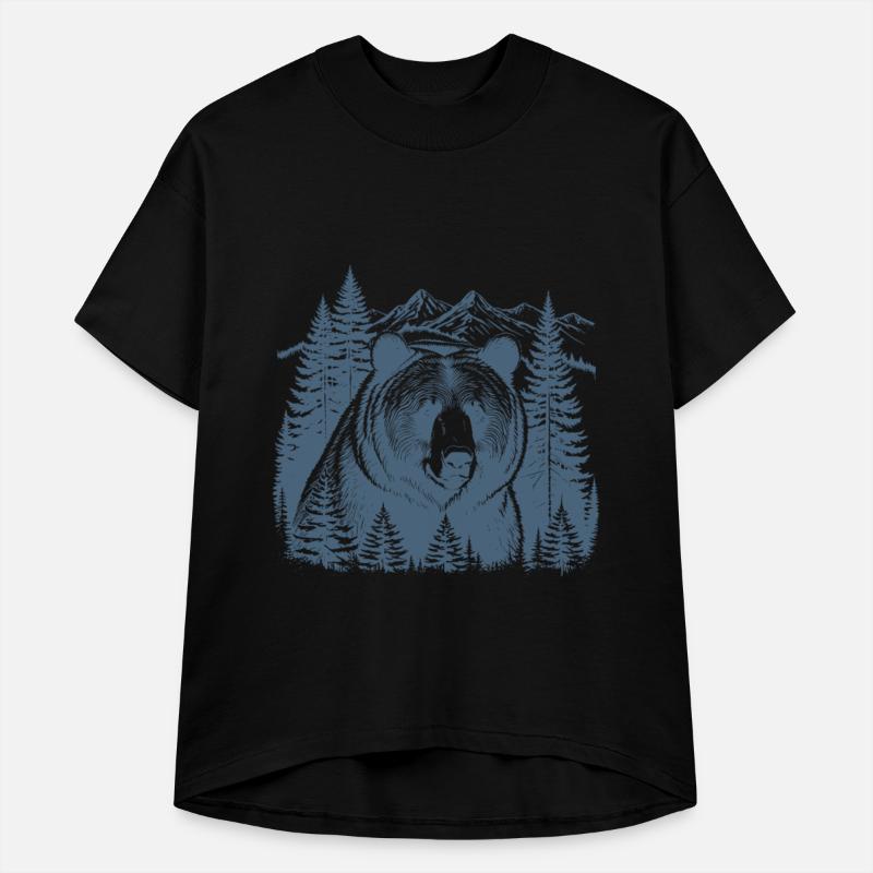 Funny Bear Outdoors Nature Retro Forest Brown Bear