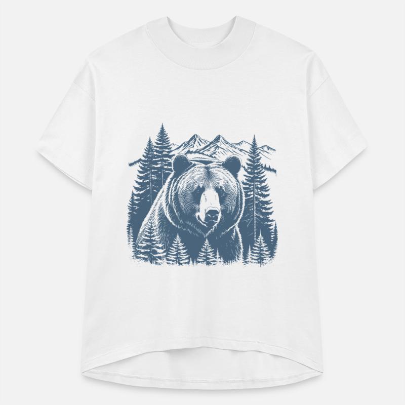 Funny Bear Outdoors Nature Retro Forest Brown Bear