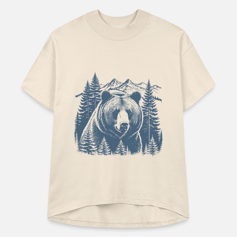 Funny Bear Outdoors Nature Retro Forest Brown Bear