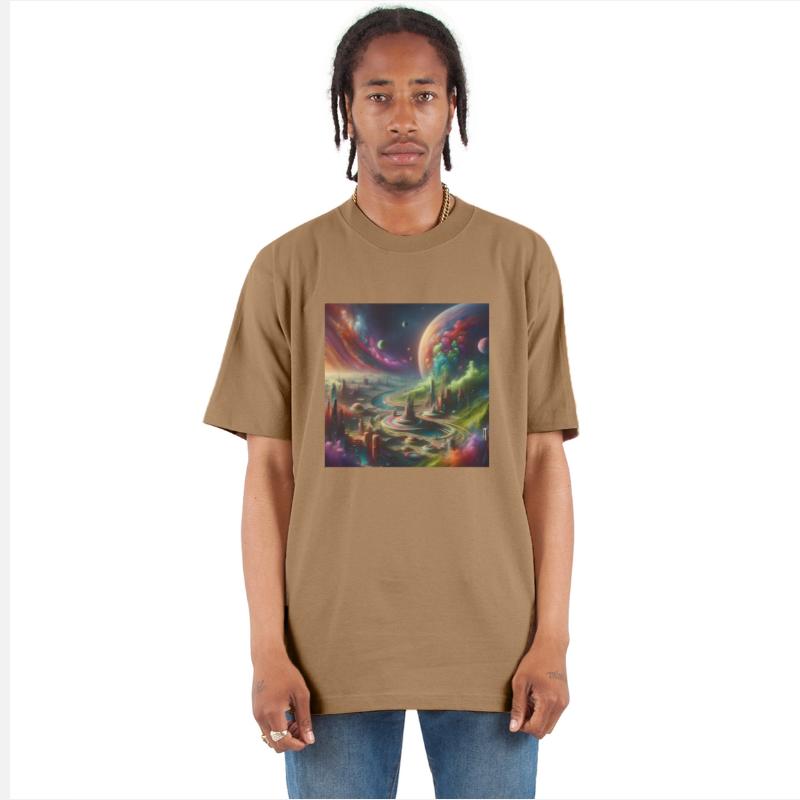 Futuristic Cosmic Cityscape Design Planet Sci-Fi