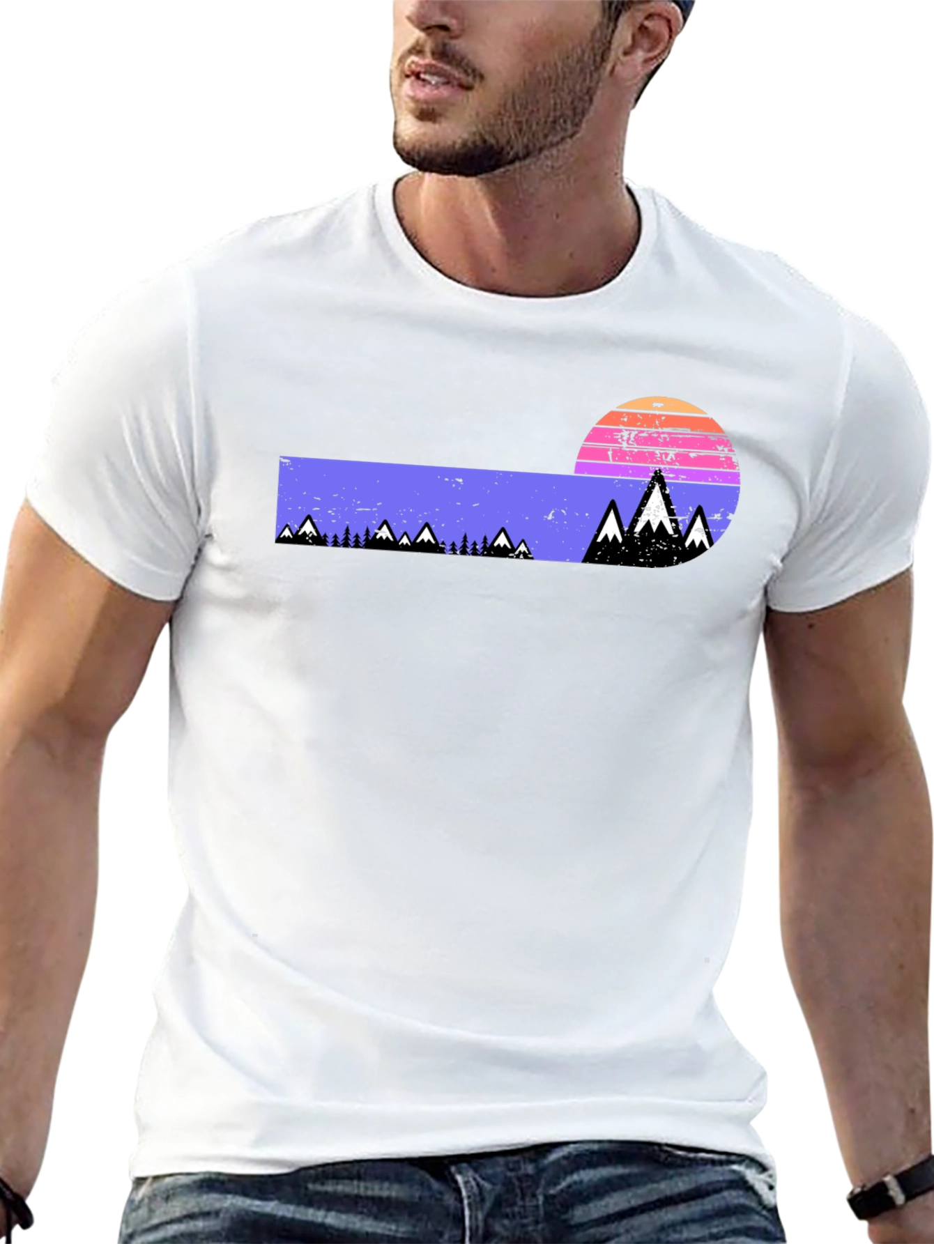 Retro Mountain Sunset Graphic Tee