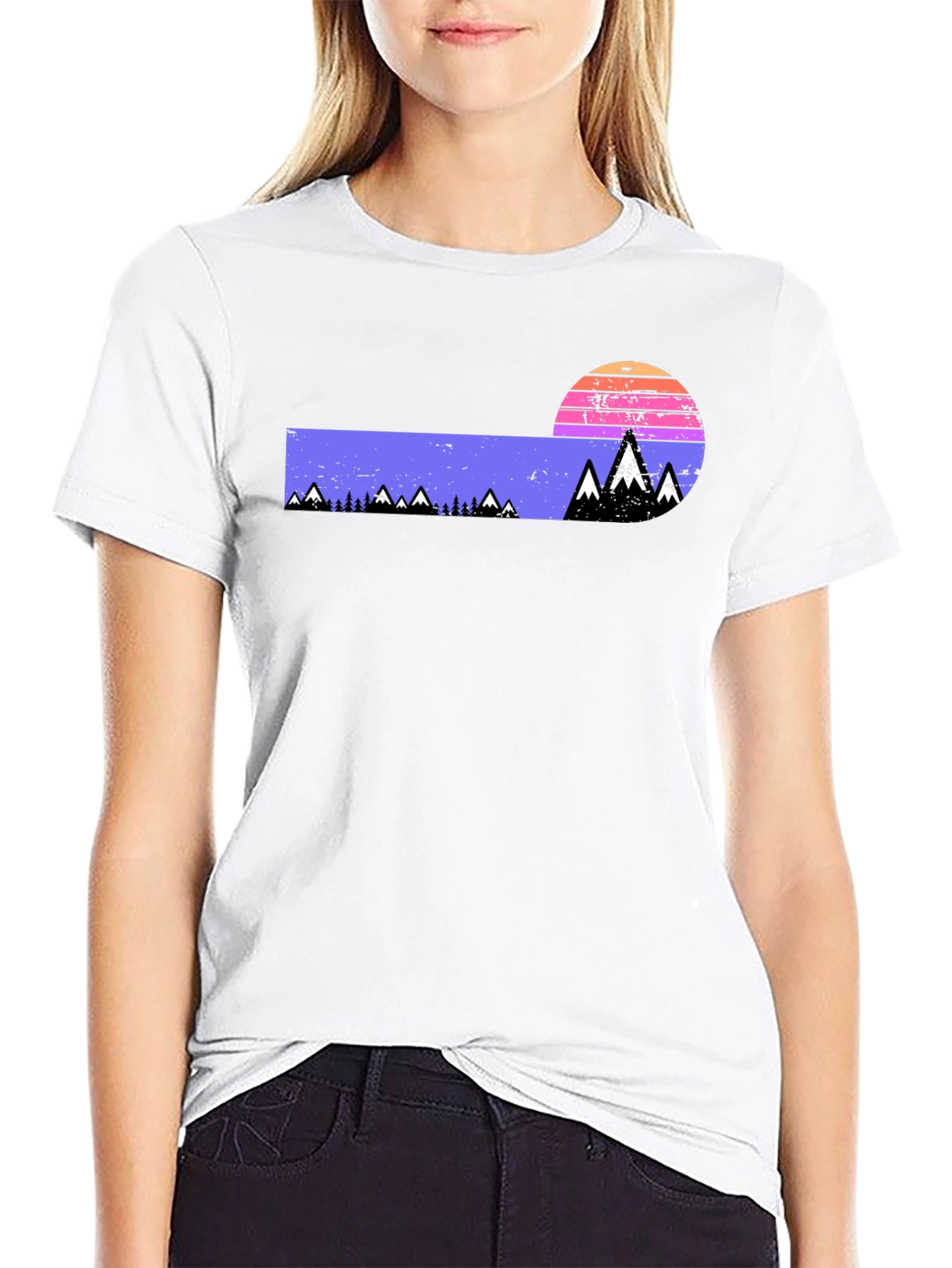 Retro Mountain Sunset Graphic Tee