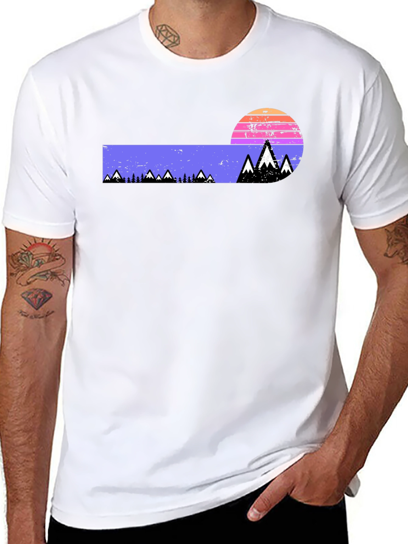 Retro Mountain Sunset Graphic Tee