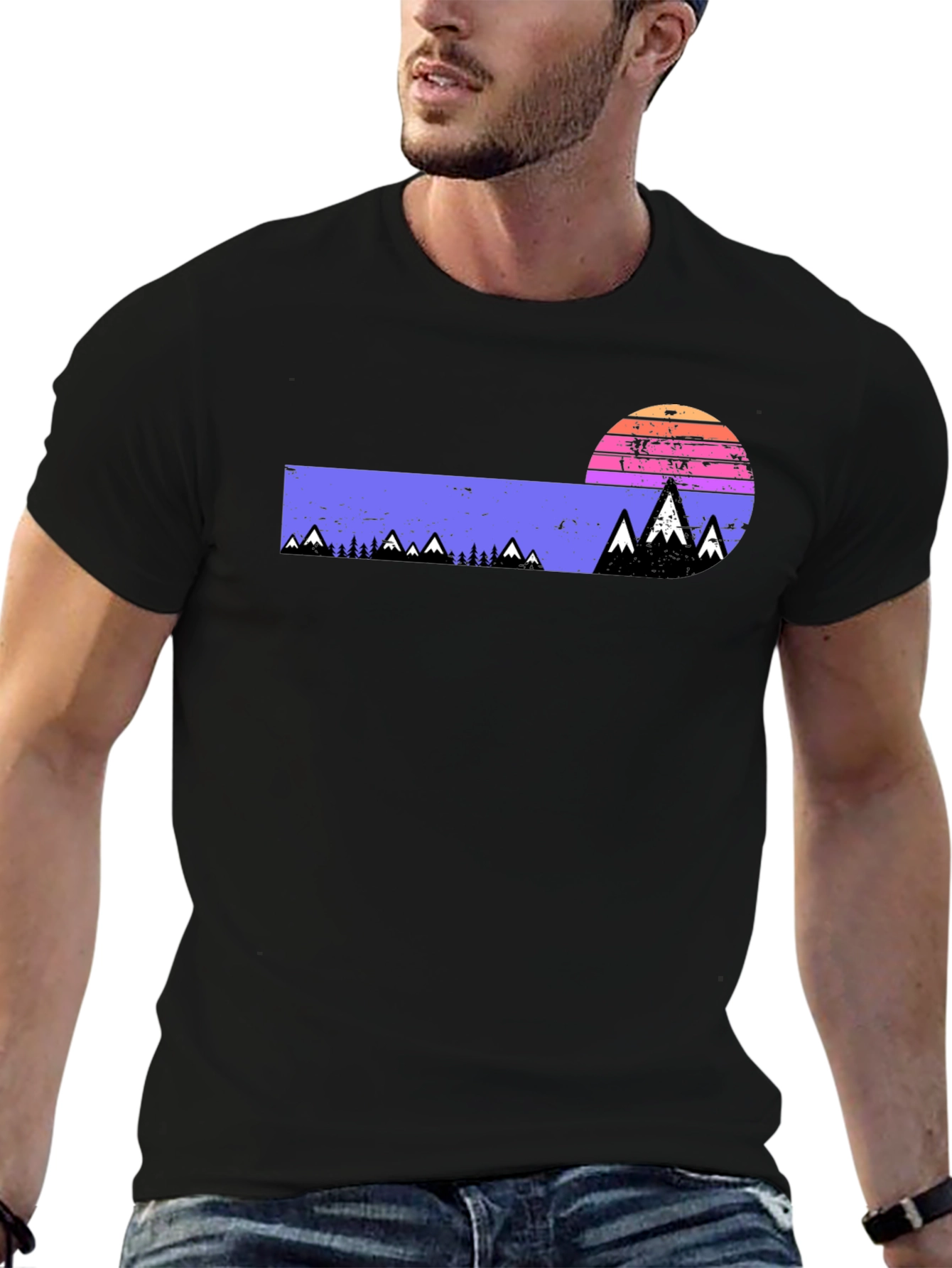 Retro Mountain Sunset Graphic Tee