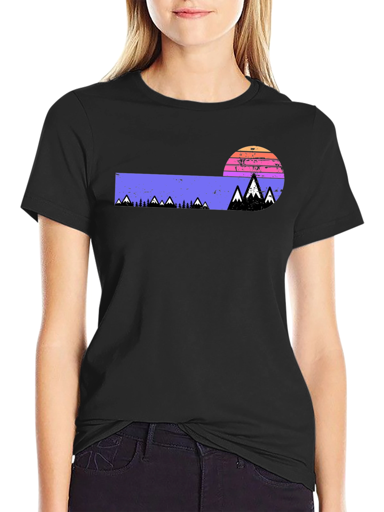 Retro Mountain Sunset Graphic Tee