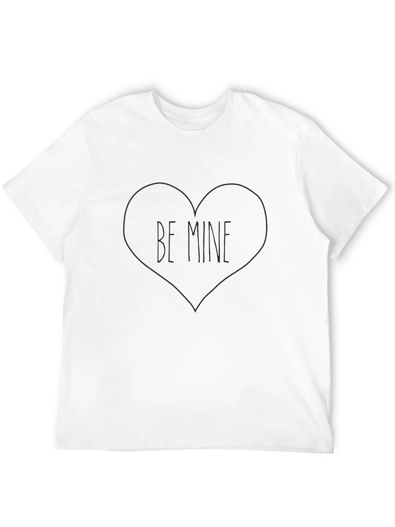 Be Mine Heart Graphic Black T-Shirt