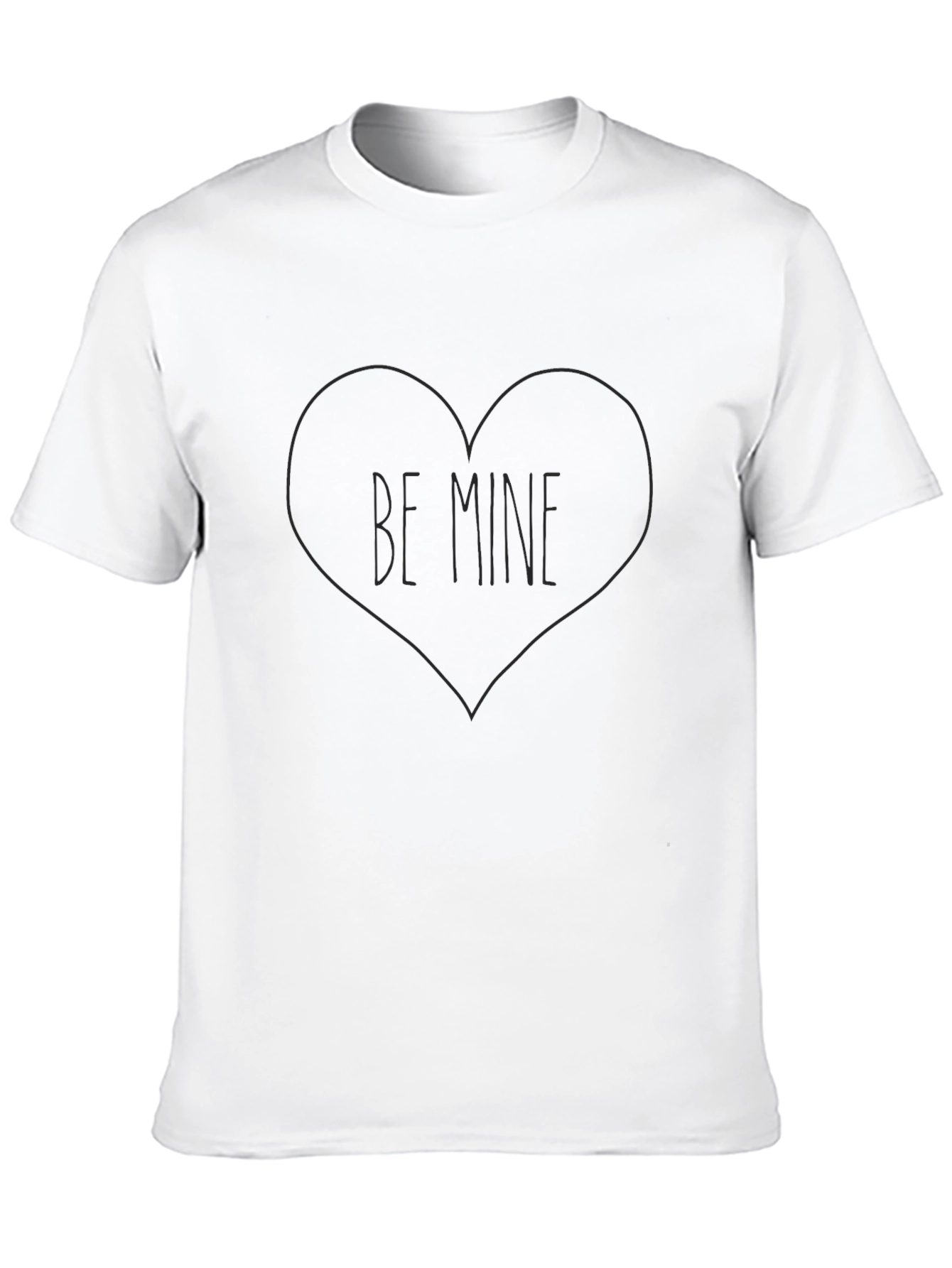 Be Mine Heart Graphic Black T-Shirt