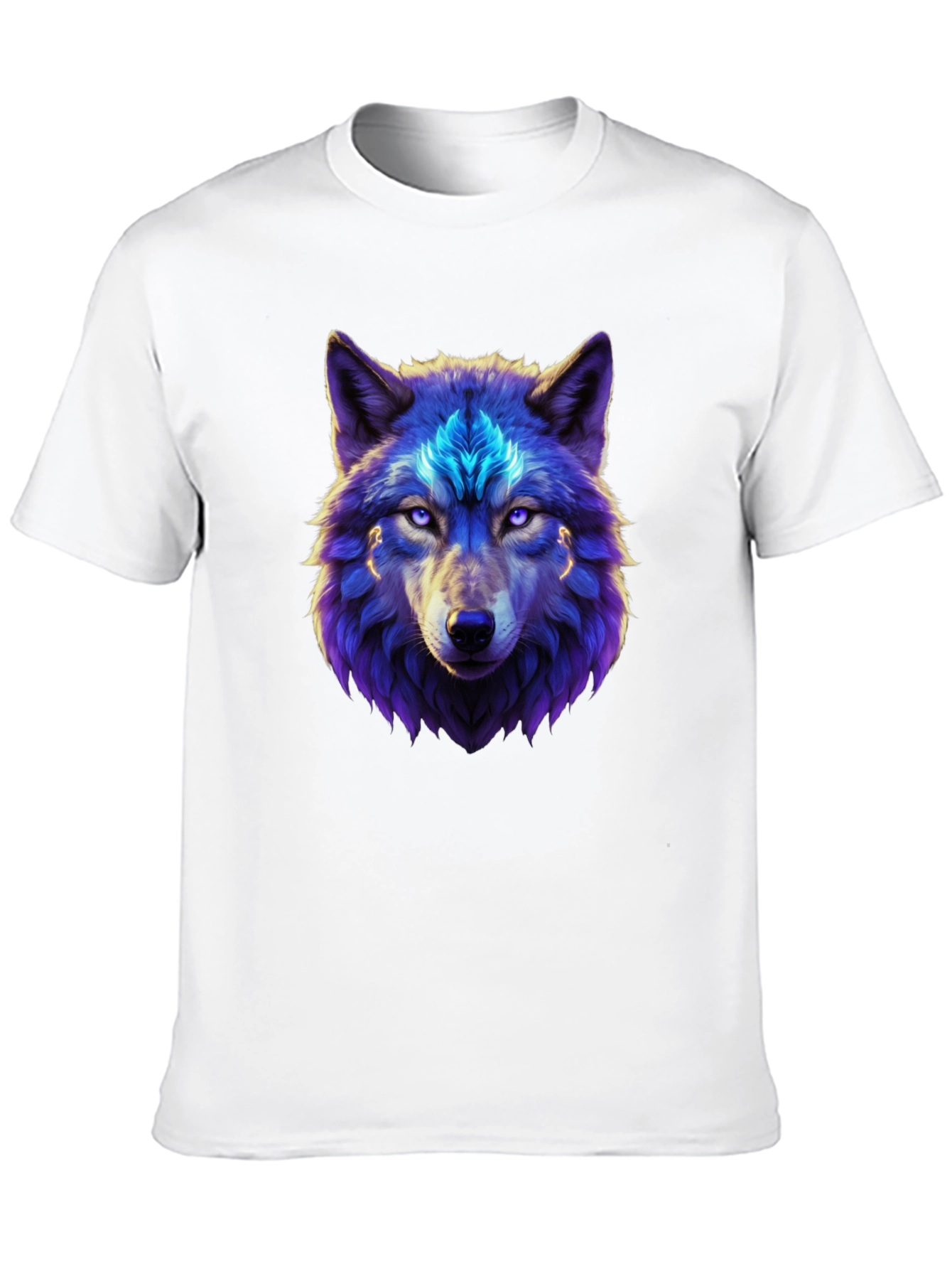 Mystic Wolf Graphic Tee - Black Cotton Blend T-Shirt
