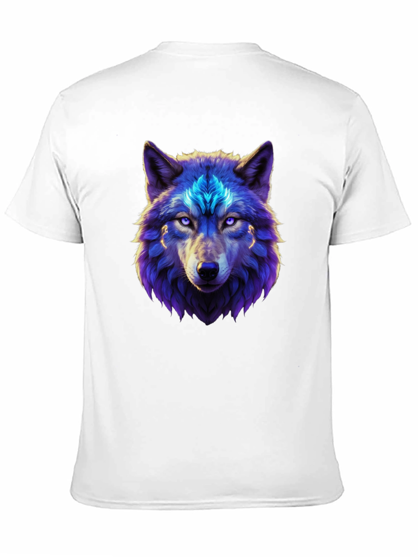 Mystic Wolf Graphic Tee - Black Cotton Blend T-Shirt