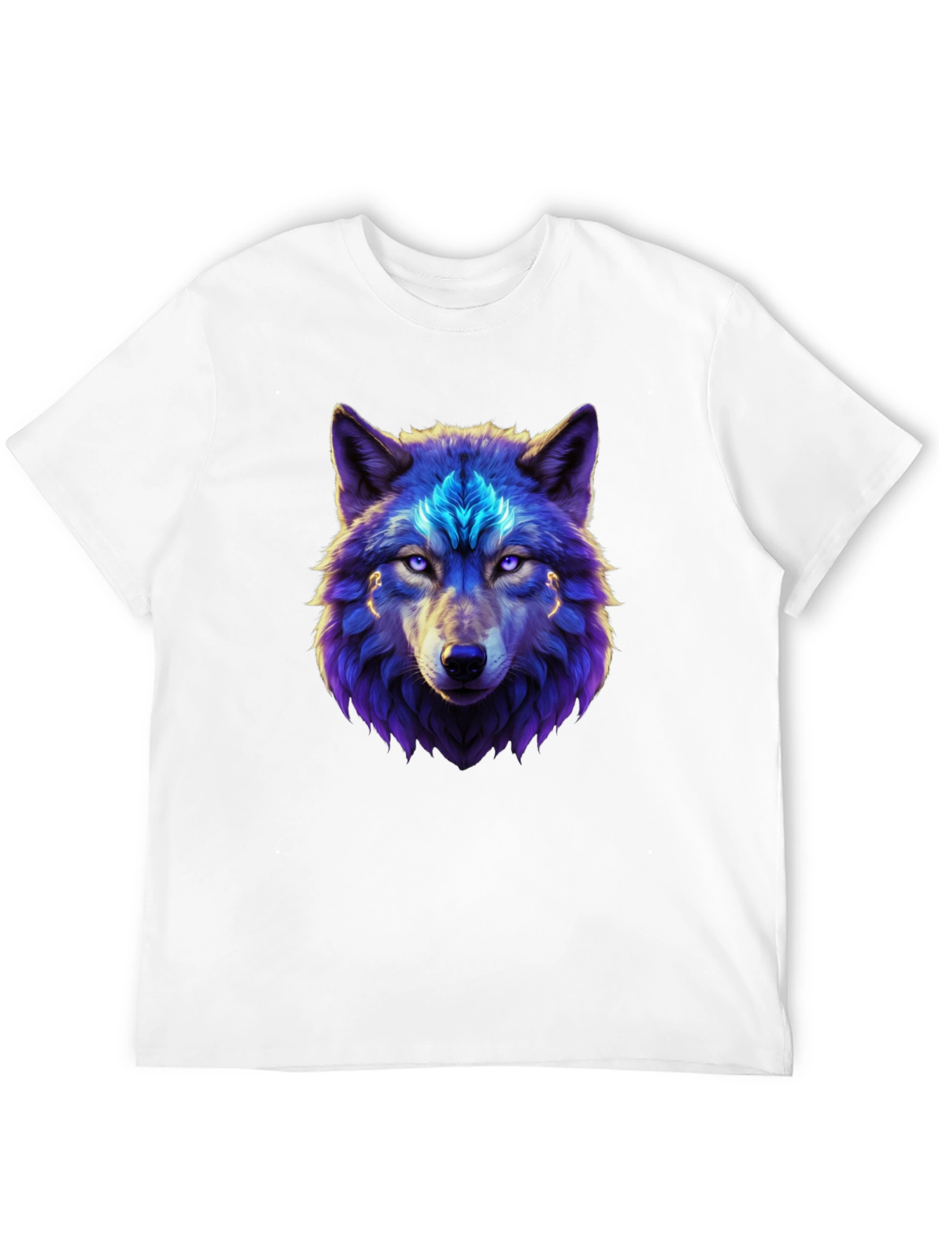 Mystic Wolf Graphic Tee - Black Cotton Blend T-Shirt