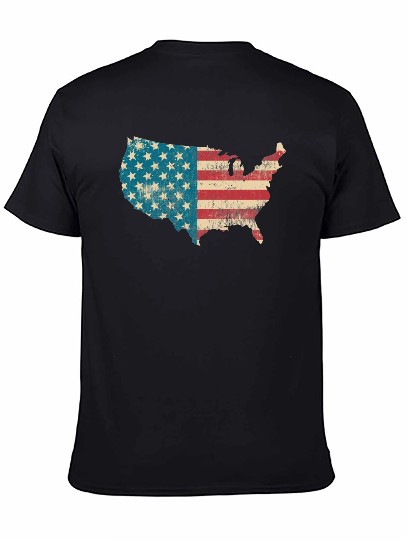 USA Map Flag Graphic T-Shirt - Patriotic Style