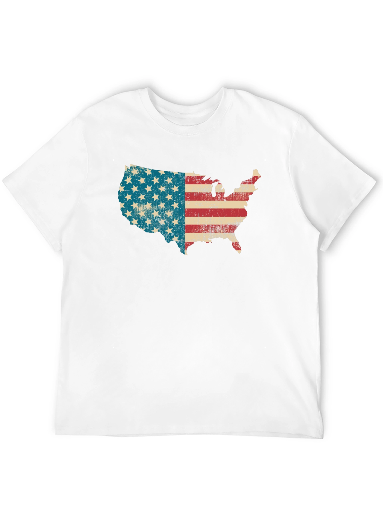 USA Map Flag Graphic T-Shirt - Patriotic Style