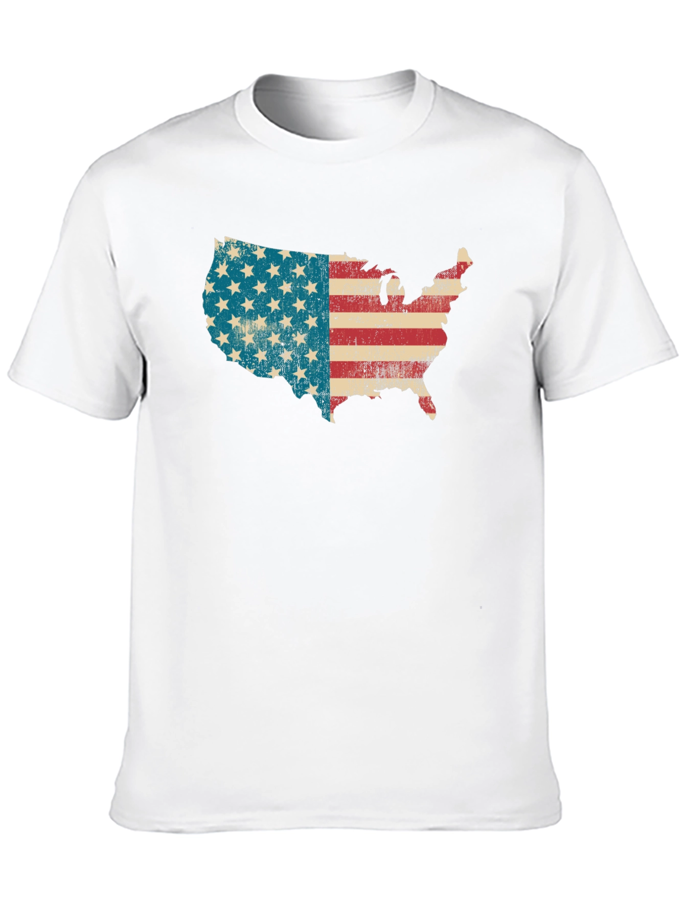 USA Map Flag Graphic T-Shirt - Patriotic Style