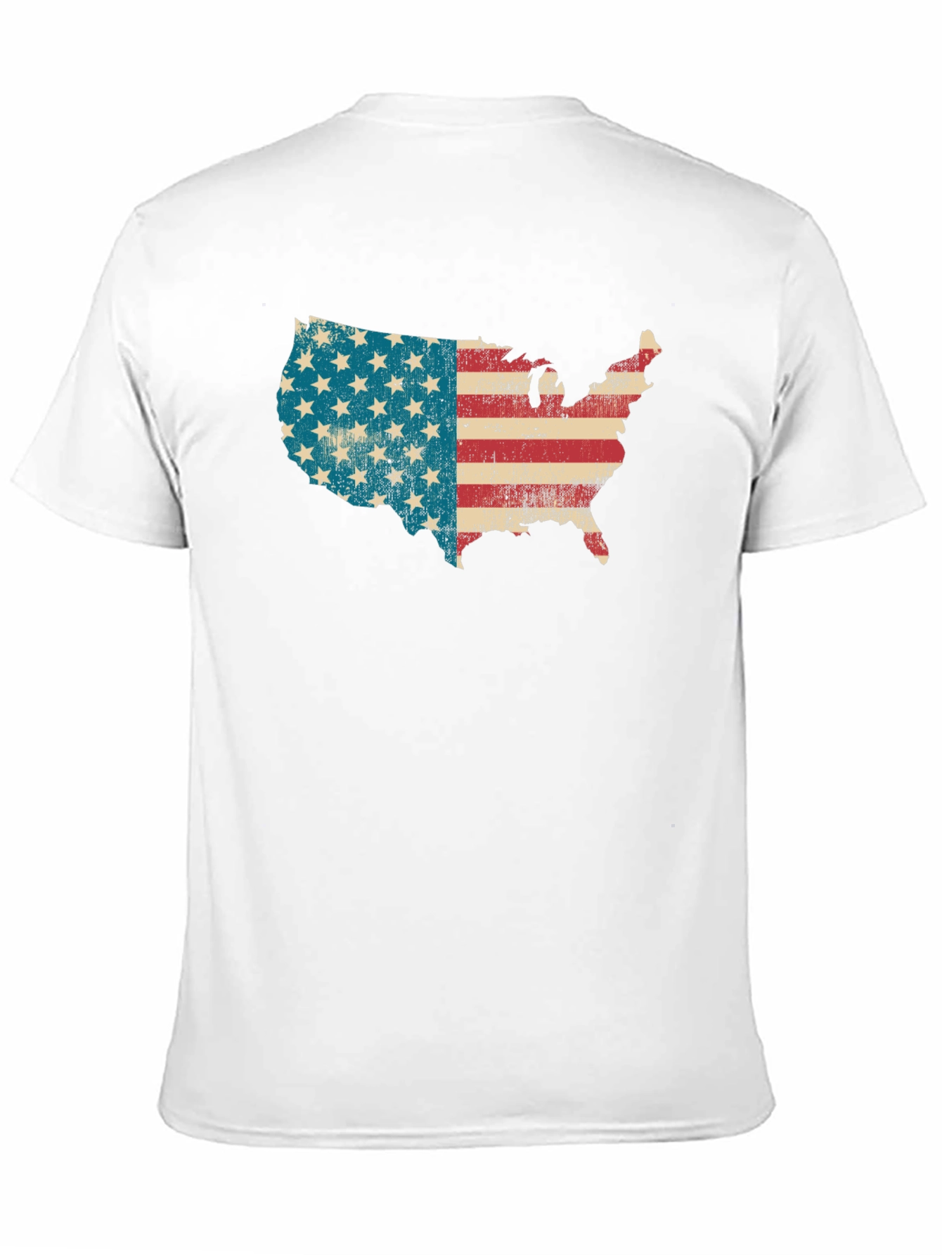USA Map Flag Graphic T-Shirt - Patriotic Style