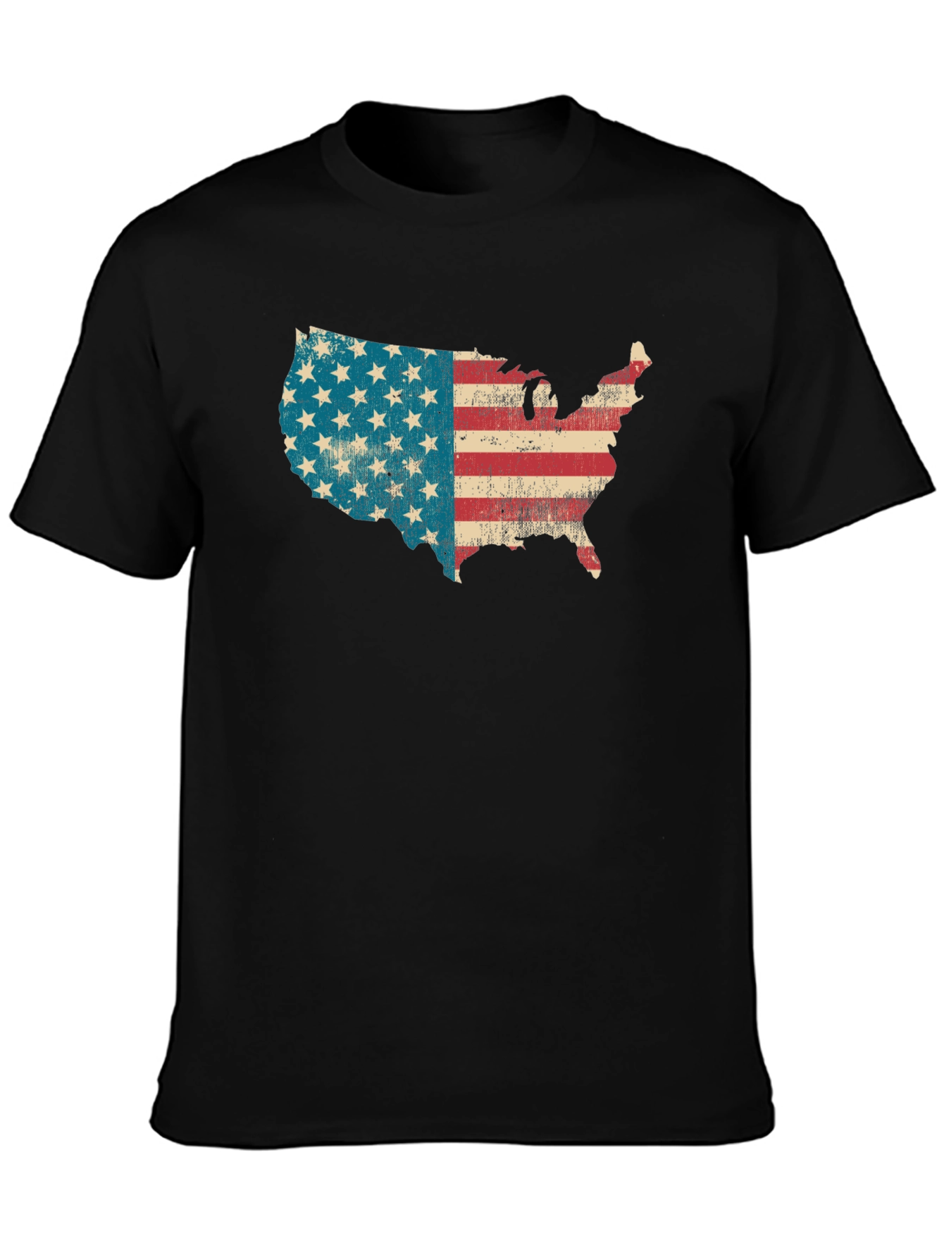 USA Map Flag Graphic T-Shirt - Patriotic Style