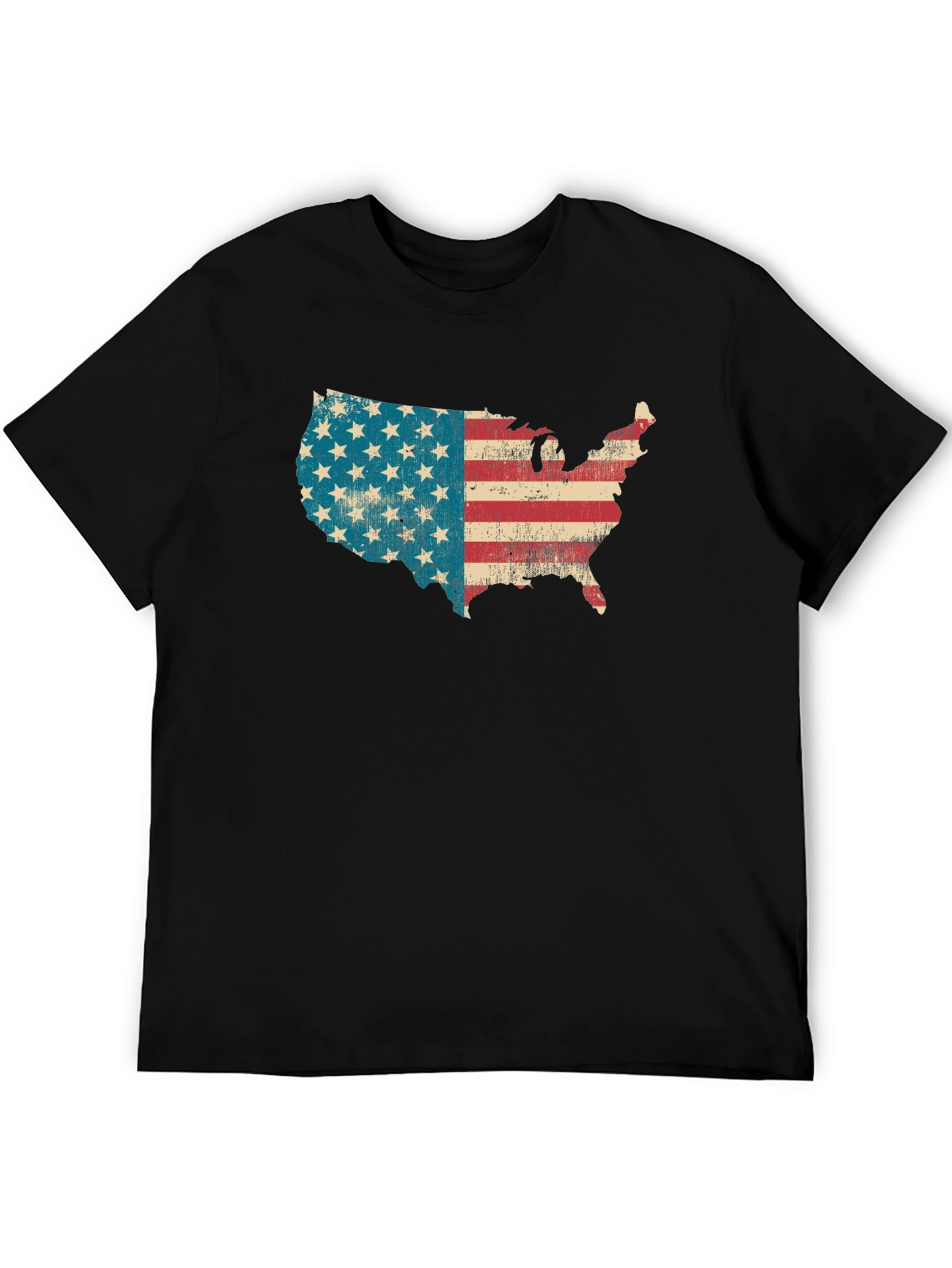 USA Map Flag Graphic T-Shirt - Patriotic Style