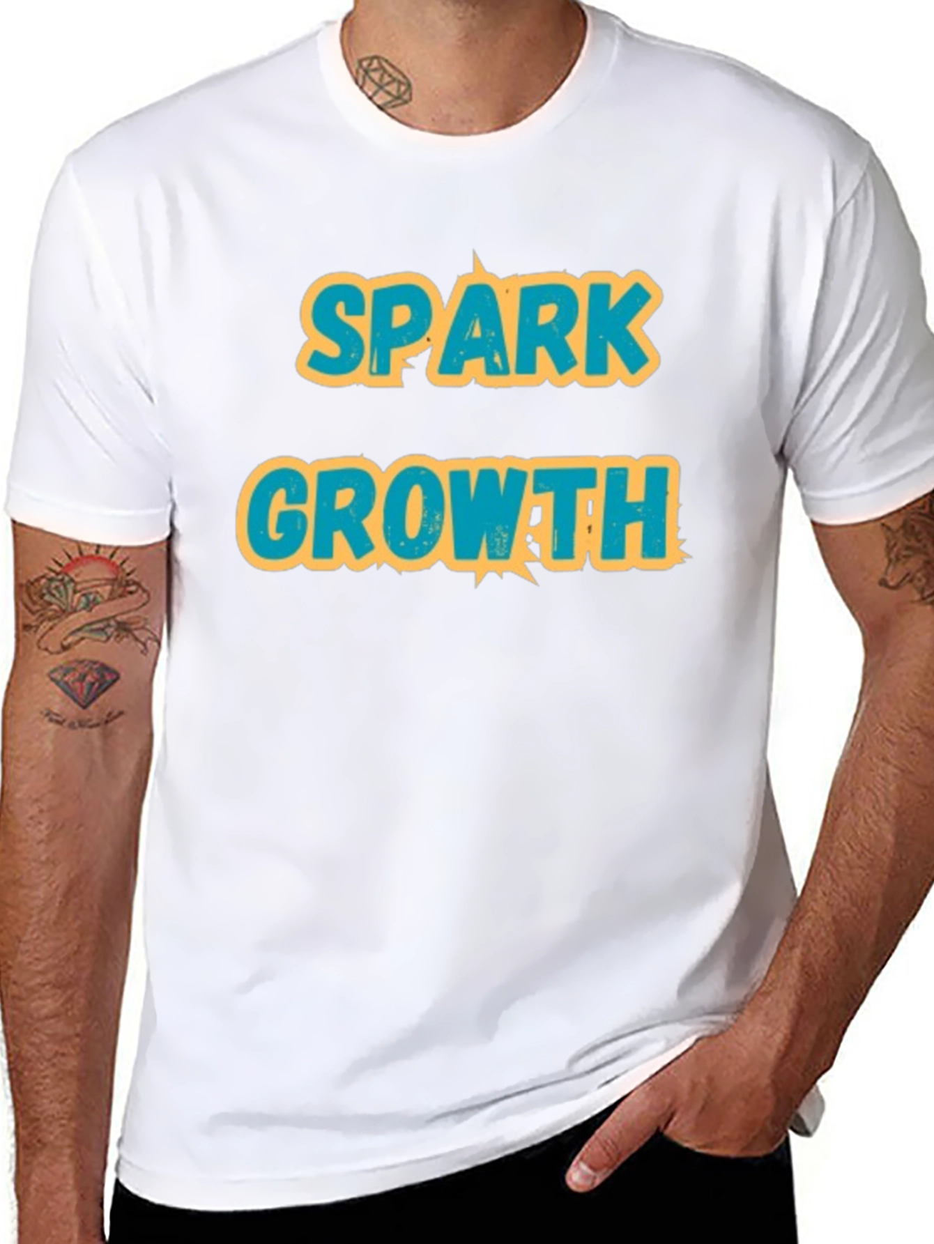 Spark Growth Black Graphic T-Shirt