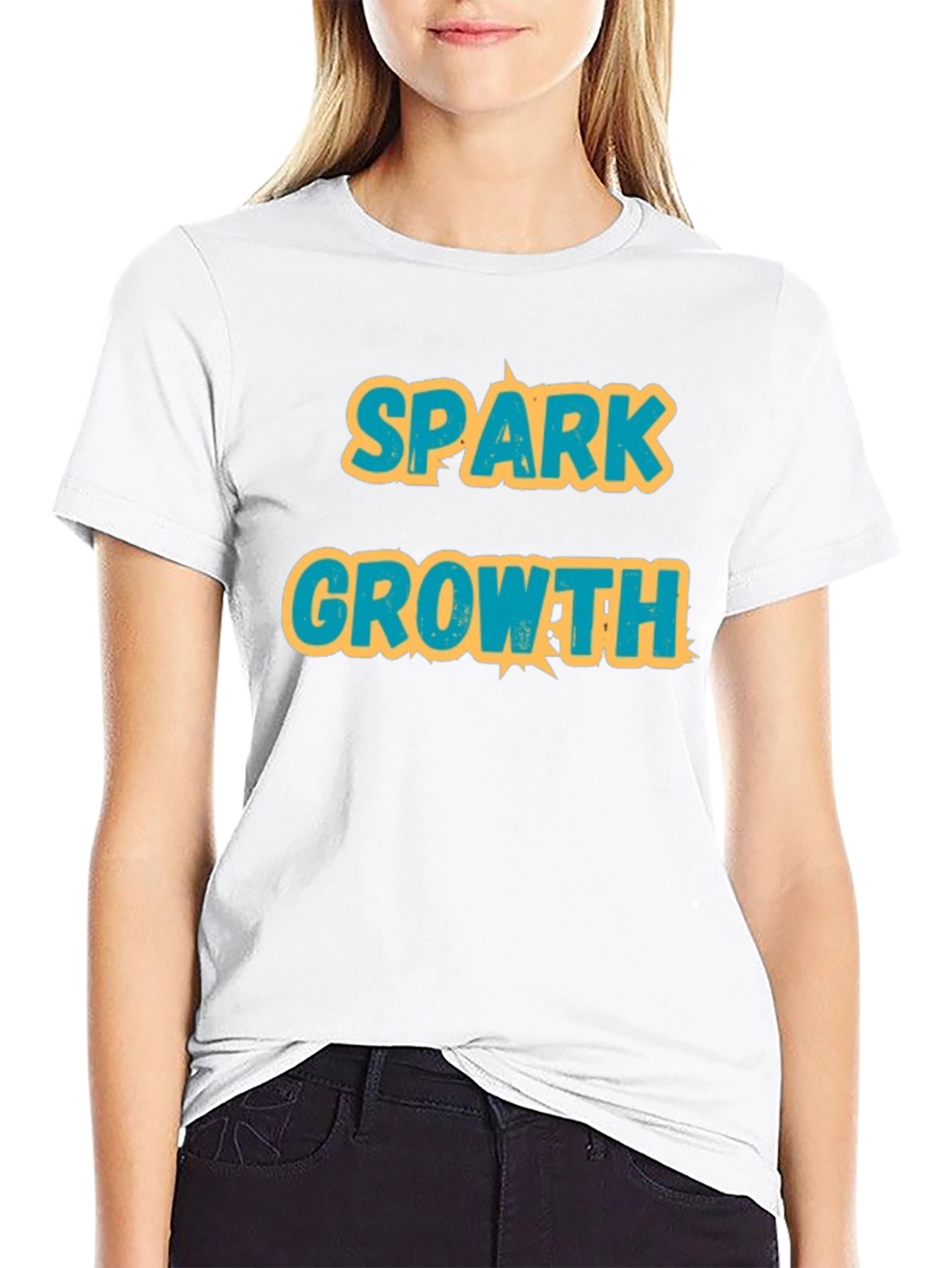 Spark Growth Black Graphic T-Shirt