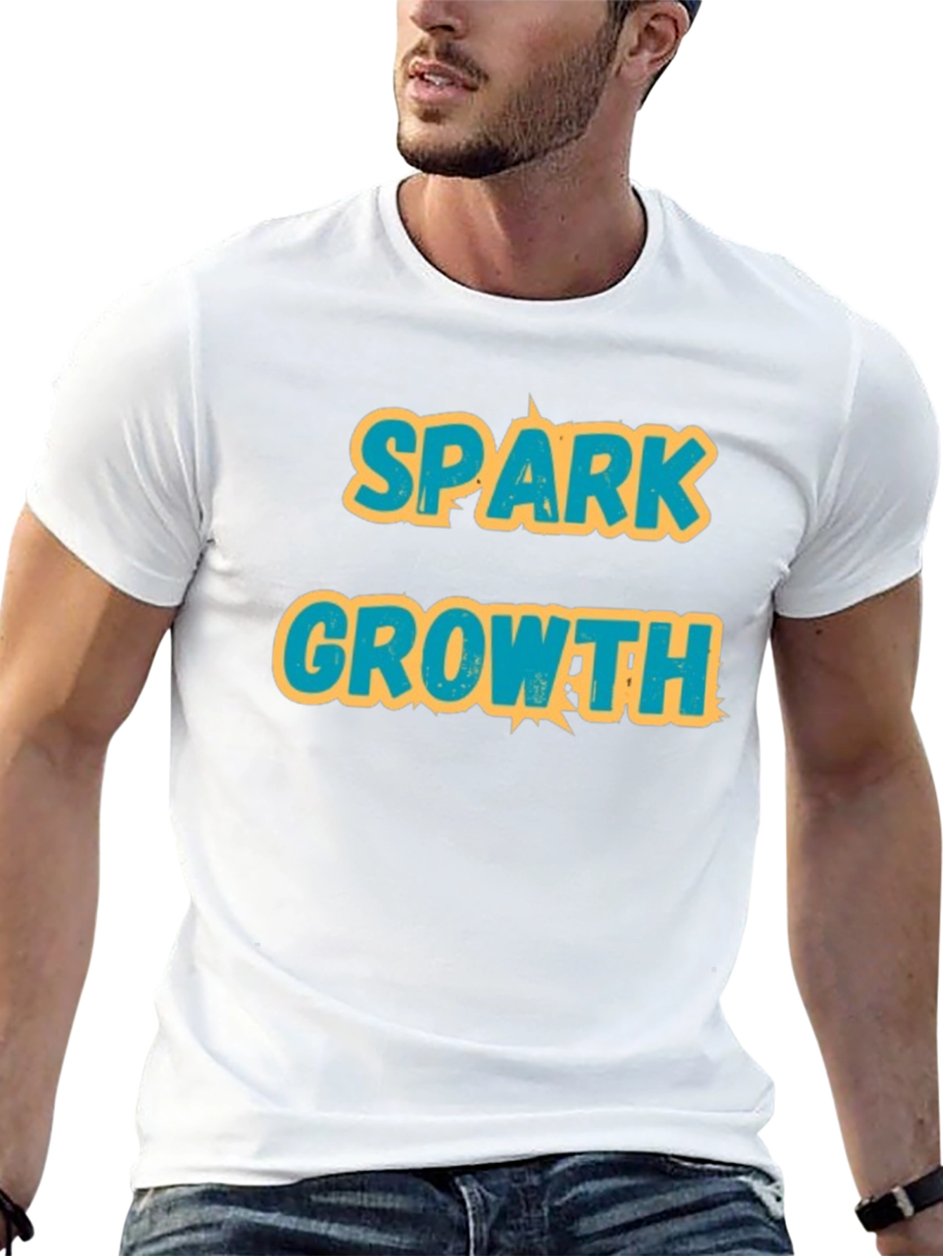 Spark Growth Black Graphic T-Shirt