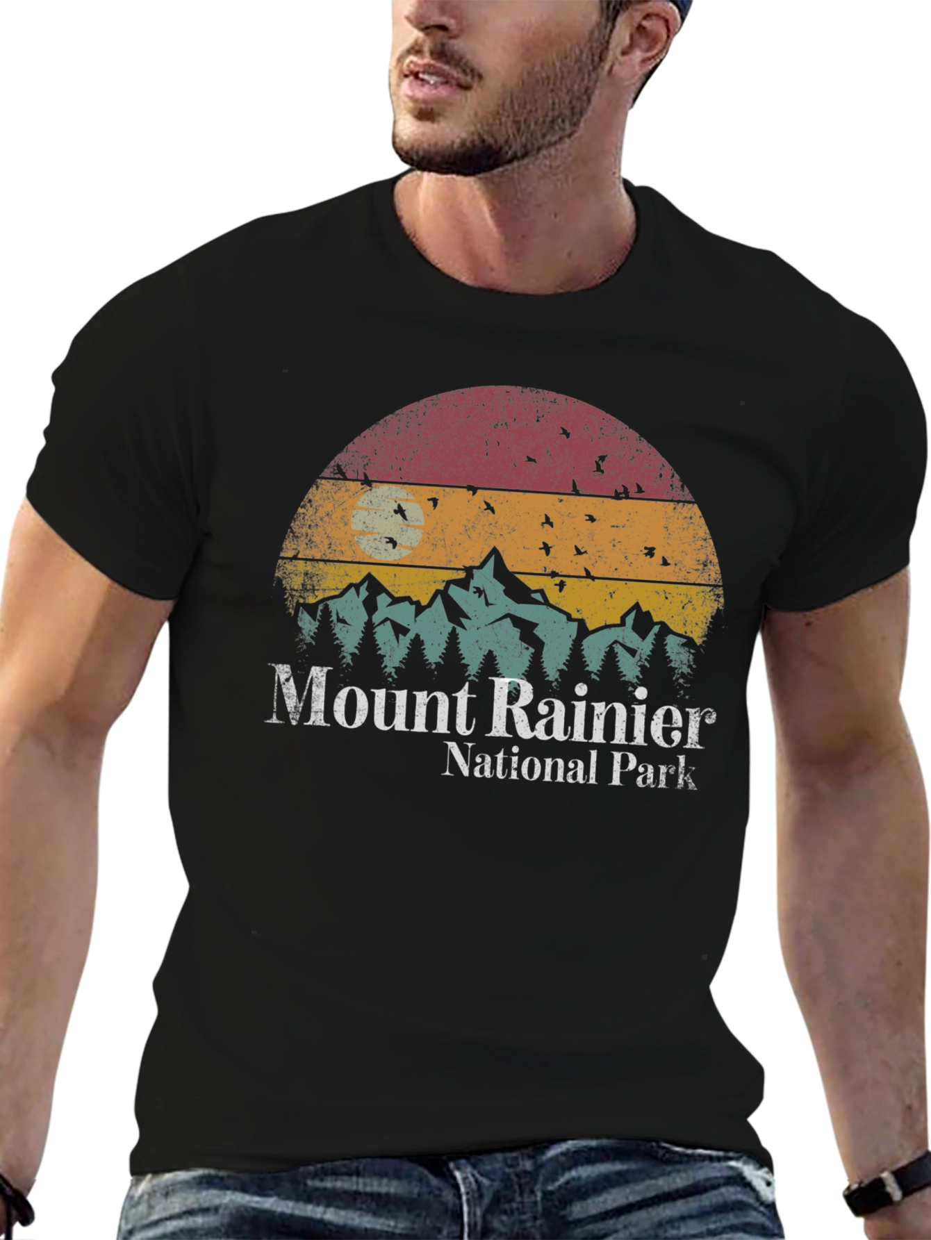 Mount Rainier National Park Retro T-Shirt