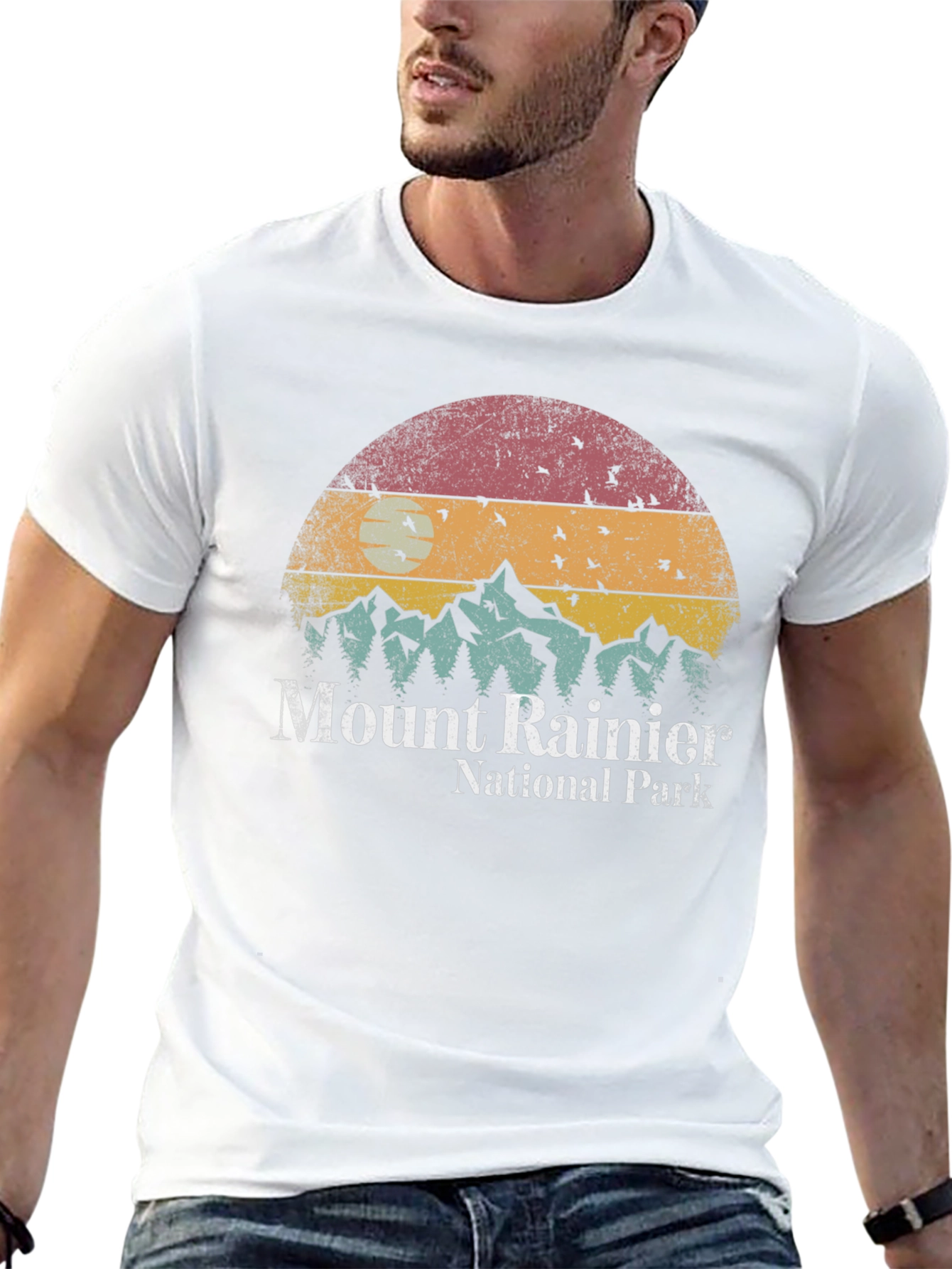 Mount Rainier National Park Retro T-Shirt