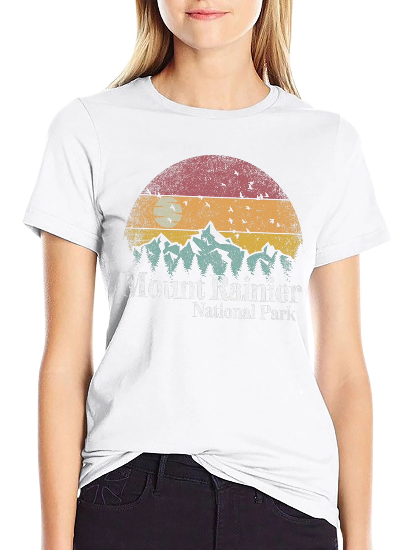 Mount Rainier National Park Retro T-Shirt