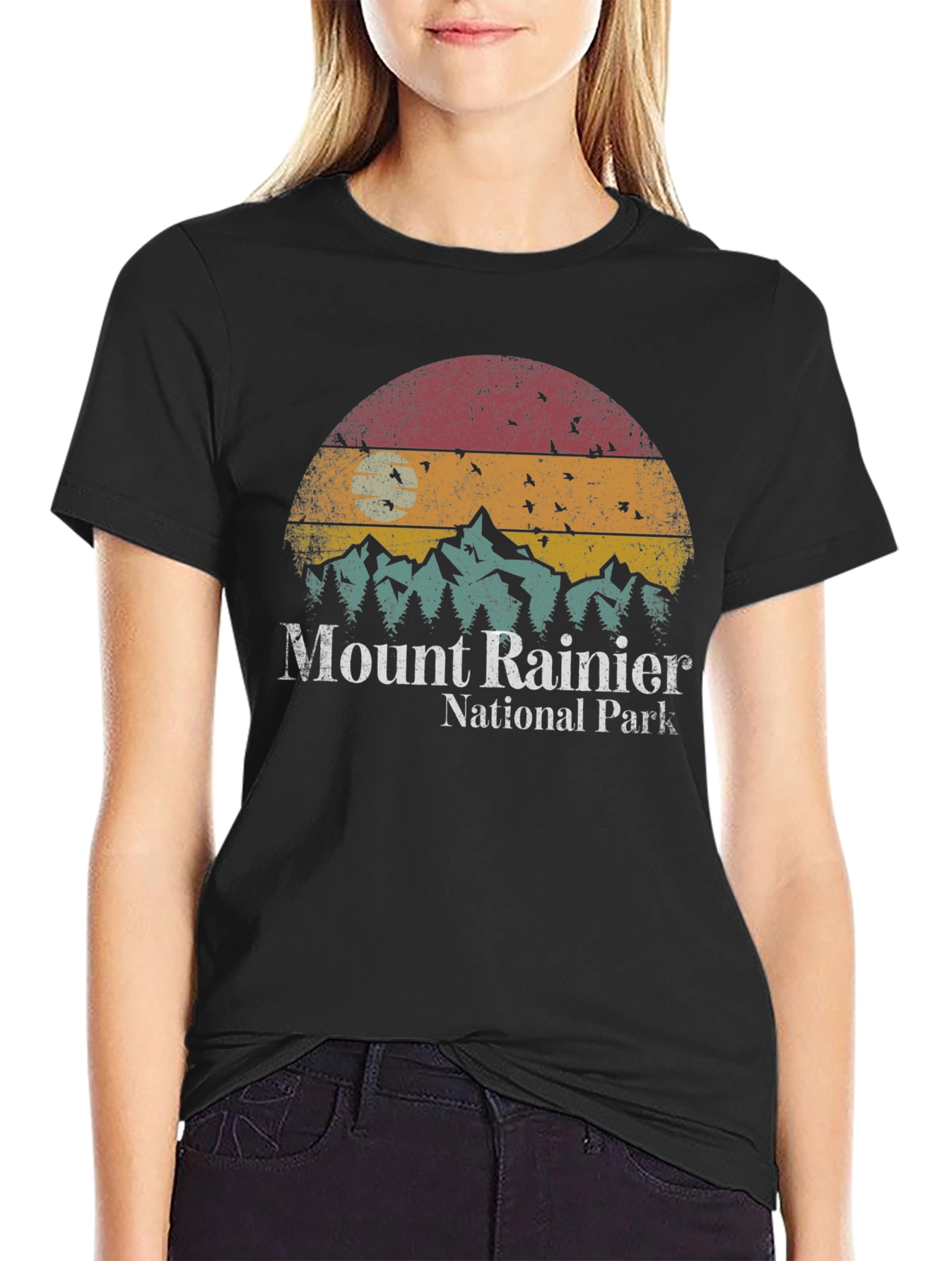 Mount Rainier National Park Retro T-Shirt