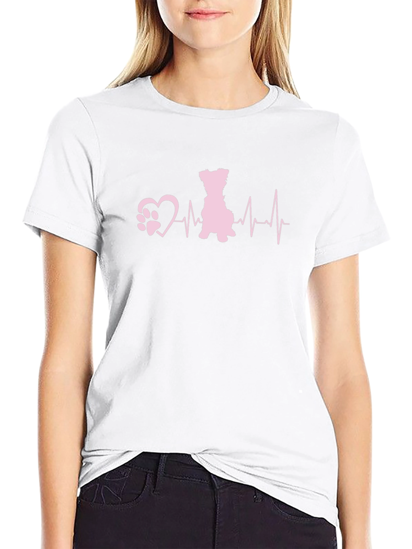 Dog Paw Heartbeat T-Shirt - Cute Pet Lover Tee