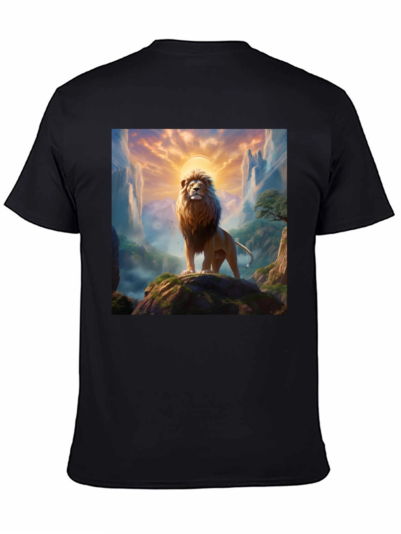 Lion King Graphic Tee - Majestic Mountain Design