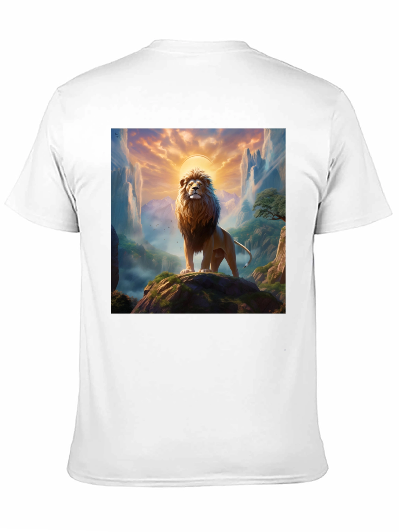 Lion King Graphic Tee - Majestic Mountain Design