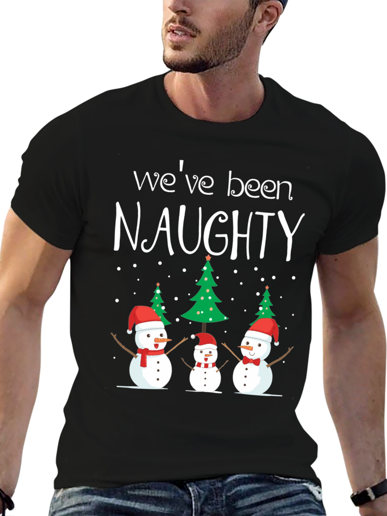 Naughty Snowman Family Christmas T-Shirt