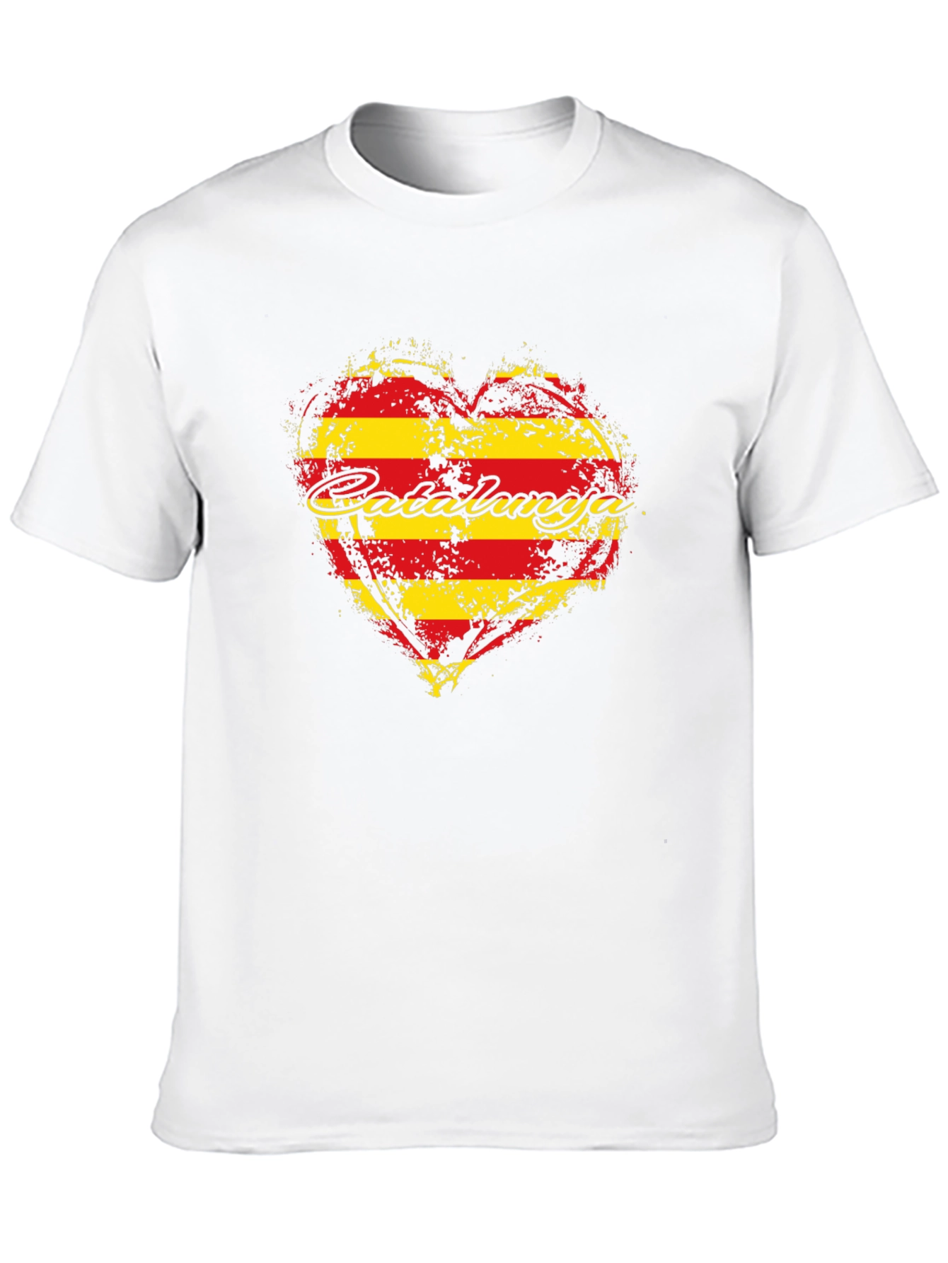 Catalunya Heart Flag T-Shirt - Black