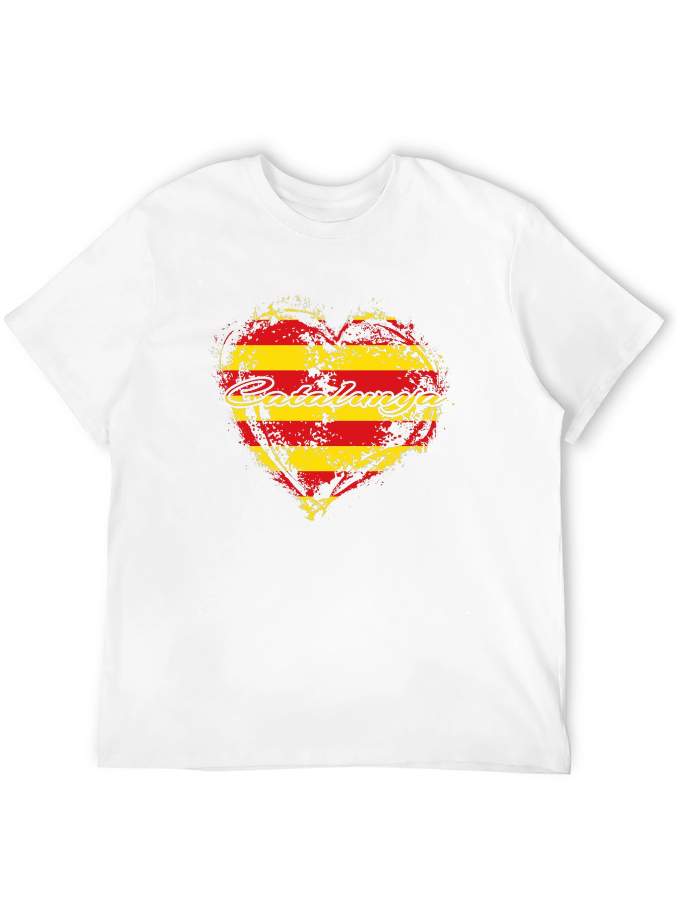 Catalunya Heart Flag T-Shirt - Black