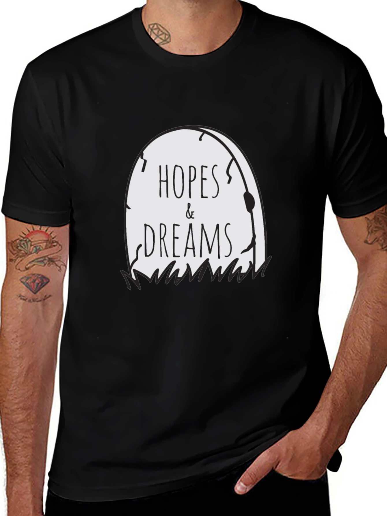 Hopes & Dreams Tombstone Graphic Tee - Black