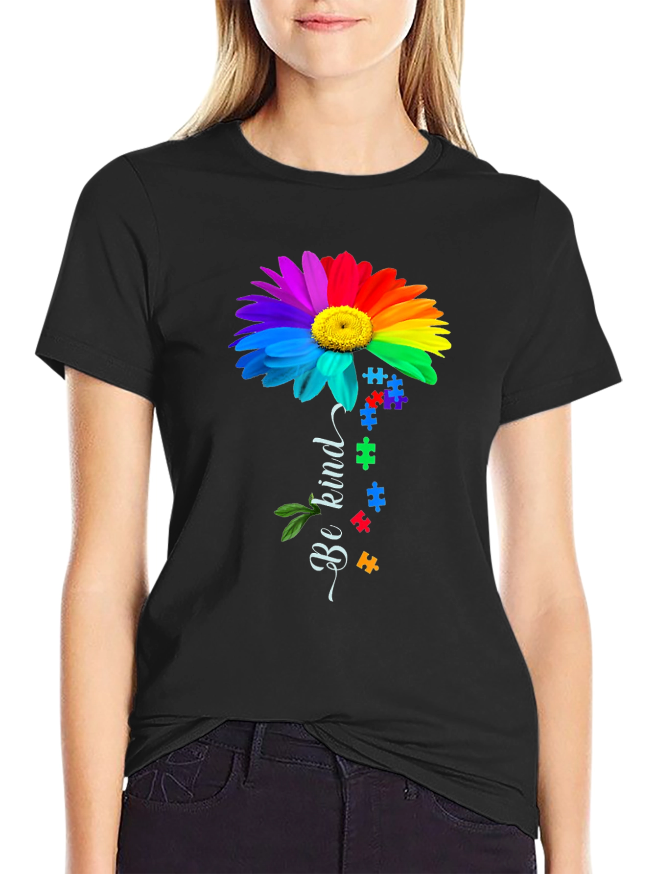 Be Kind Rainbow Autism Awareness T-Shirt