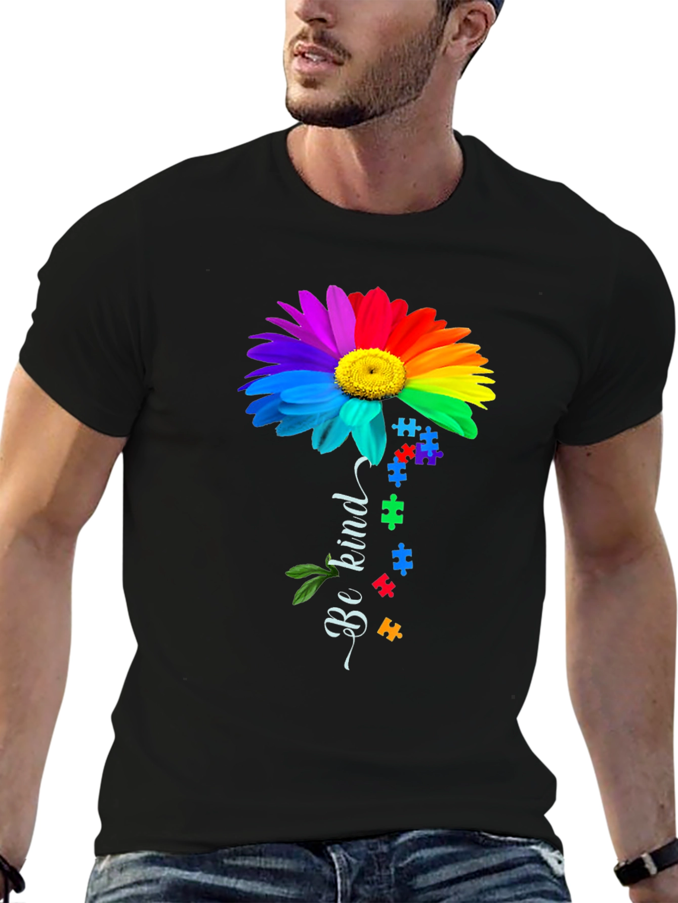 Be Kind Rainbow Autism Awareness T-Shirt