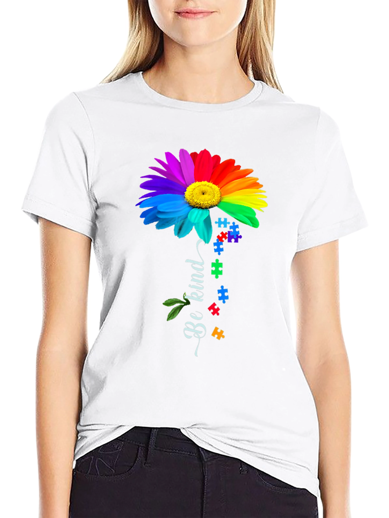 Be Kind Rainbow Autism Awareness T-Shirt
