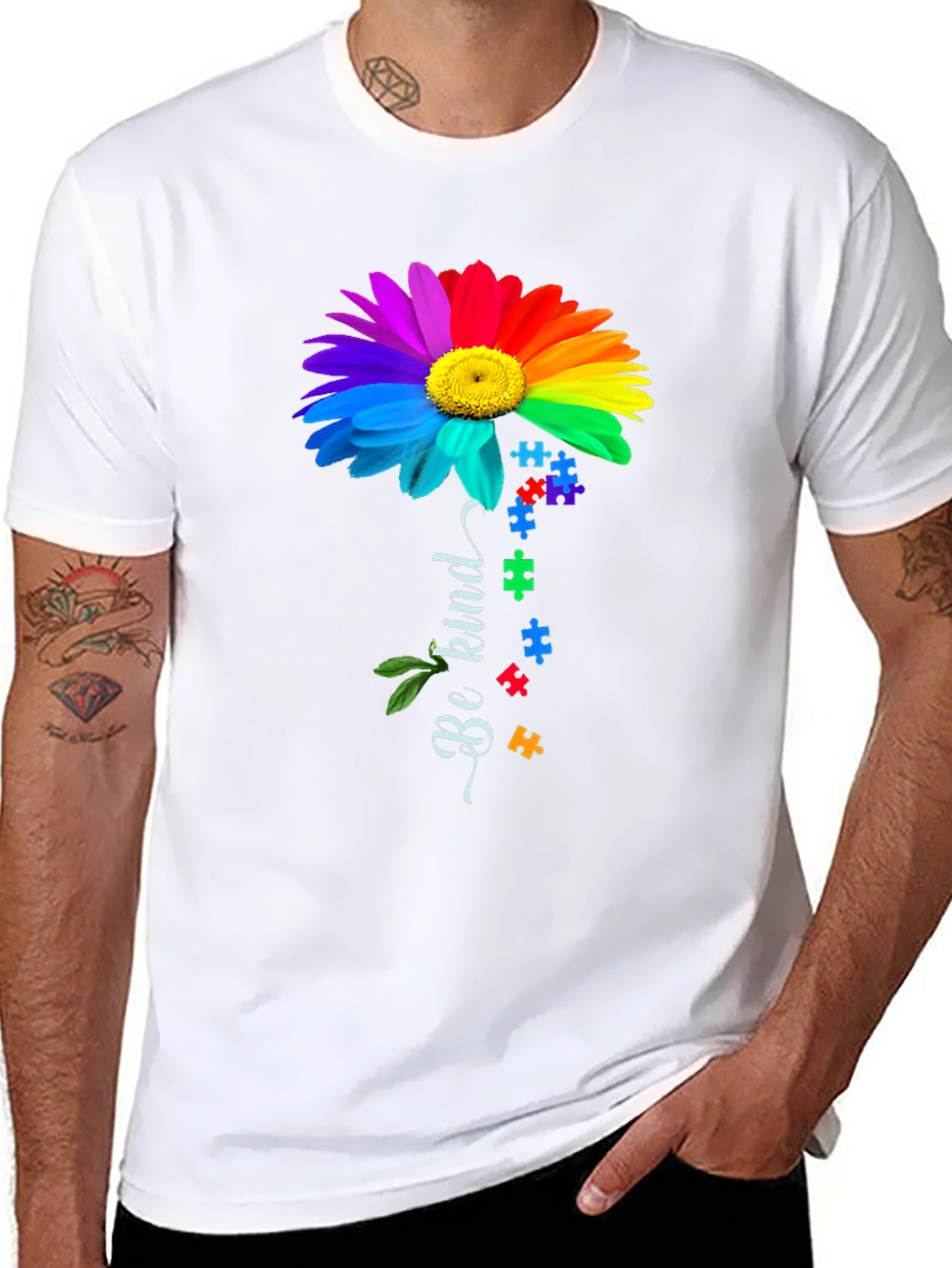 Be Kind Rainbow Autism Awareness T-Shirt