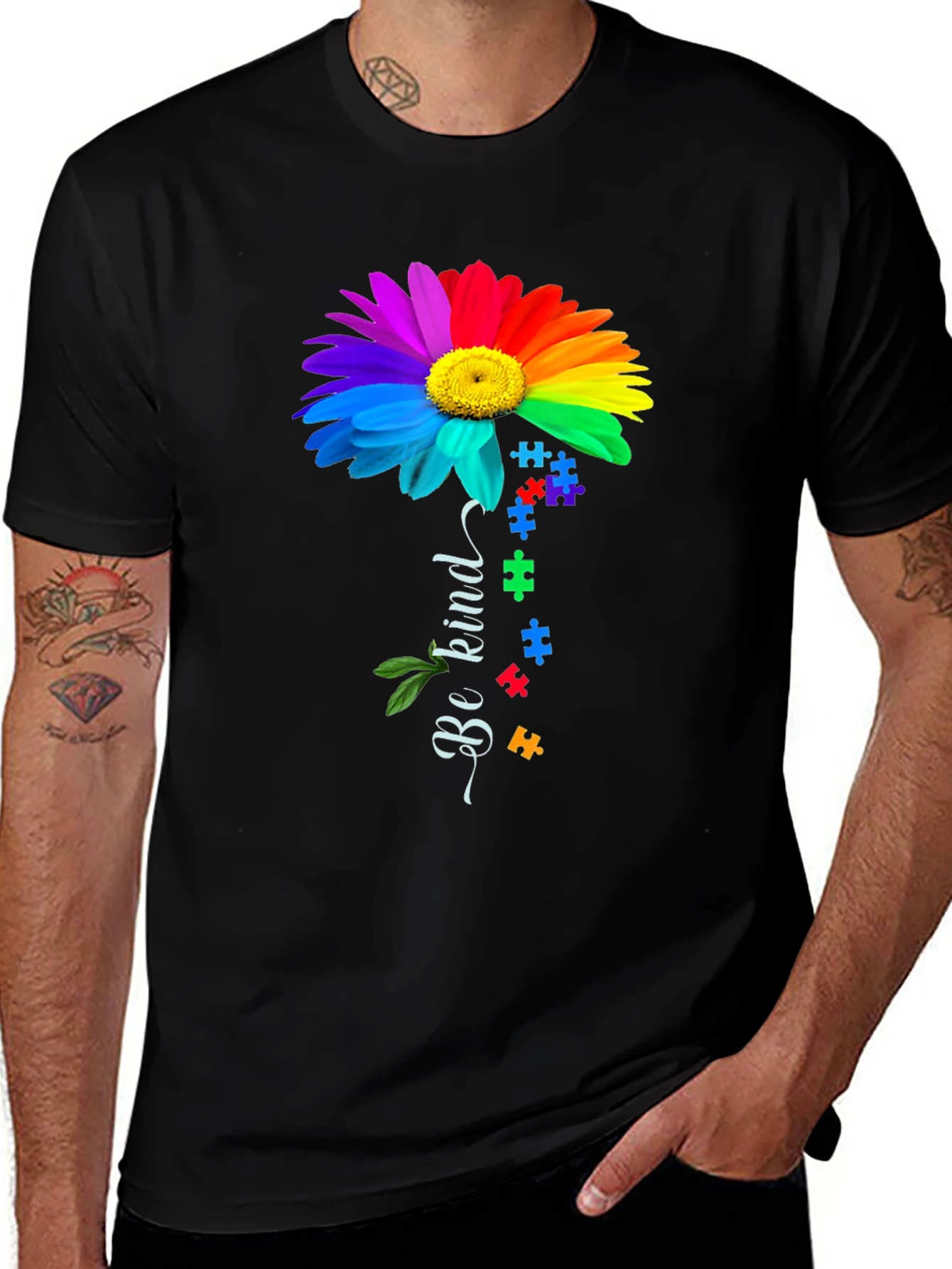 Be Kind Rainbow Autism Awareness T-Shirt