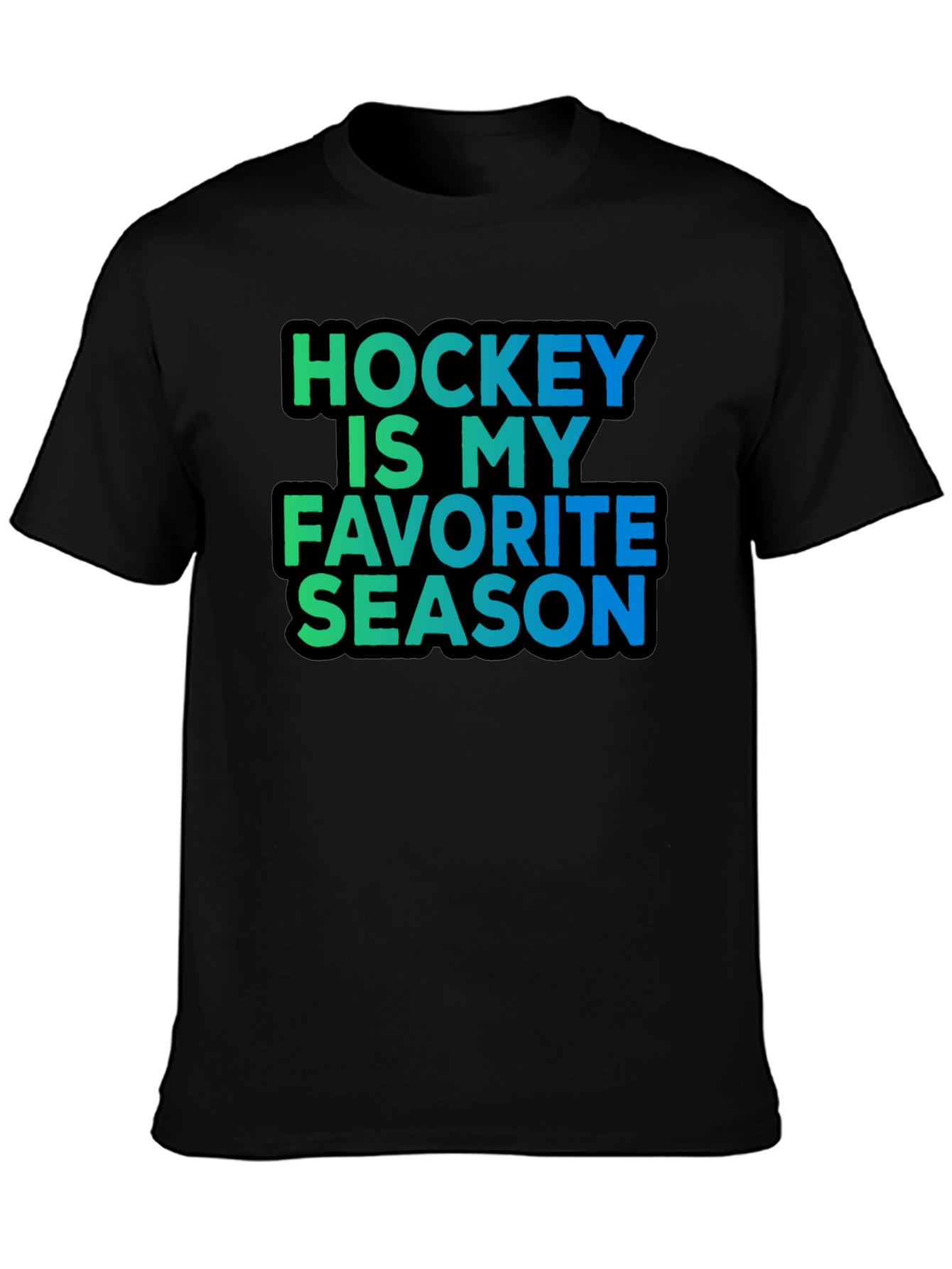 Hockey Is My Favorite Season Black T-Shirt