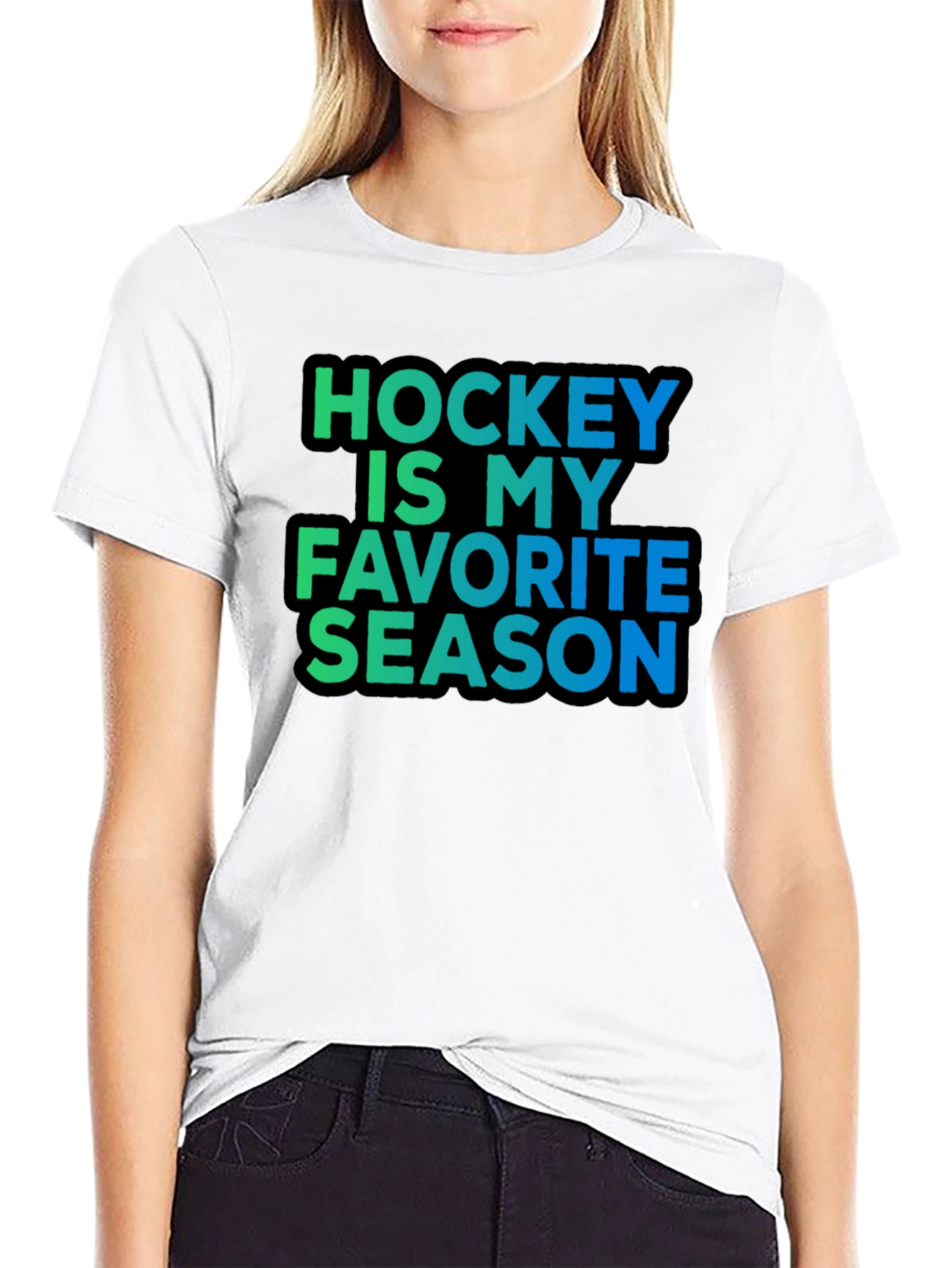 Hockey Is My Favorite Season Black T-Shirt