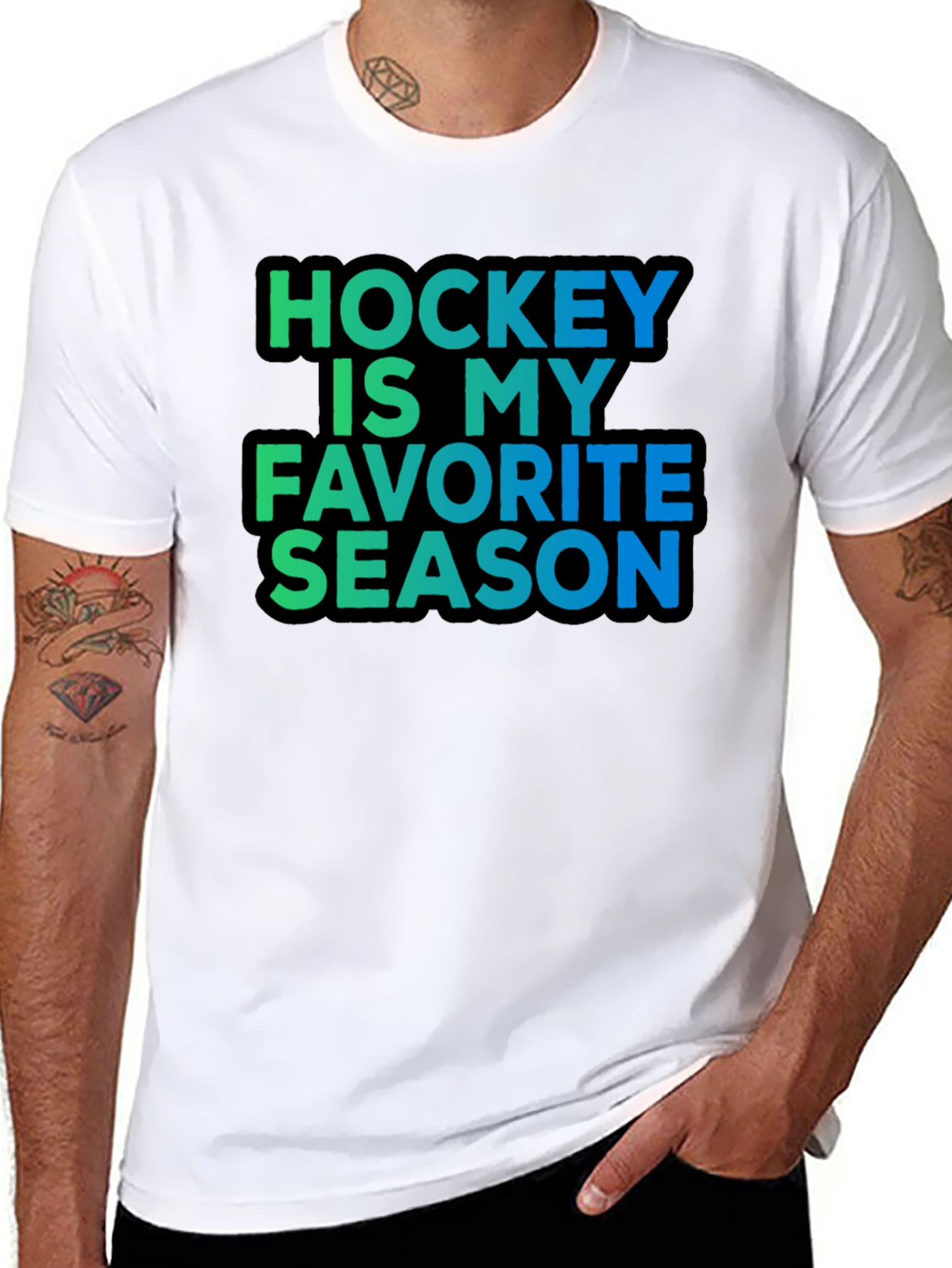 Hockey Is My Favorite Season Black T-Shirt