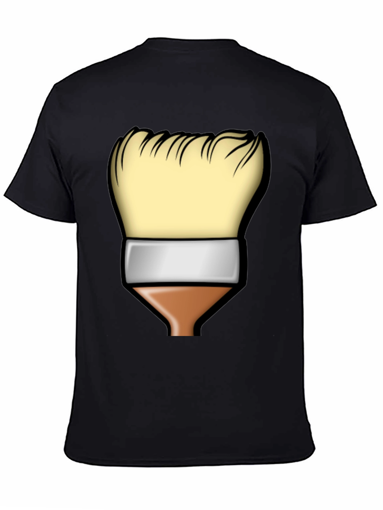 Paint Brush Graphic Tee - Artistic Black T-Shirt