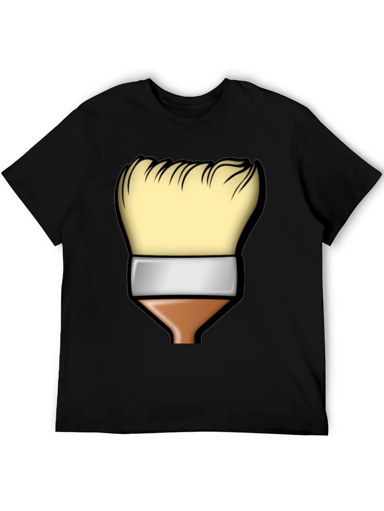 Paint Brush Graphic Tee - Artistic Black T-Shirt