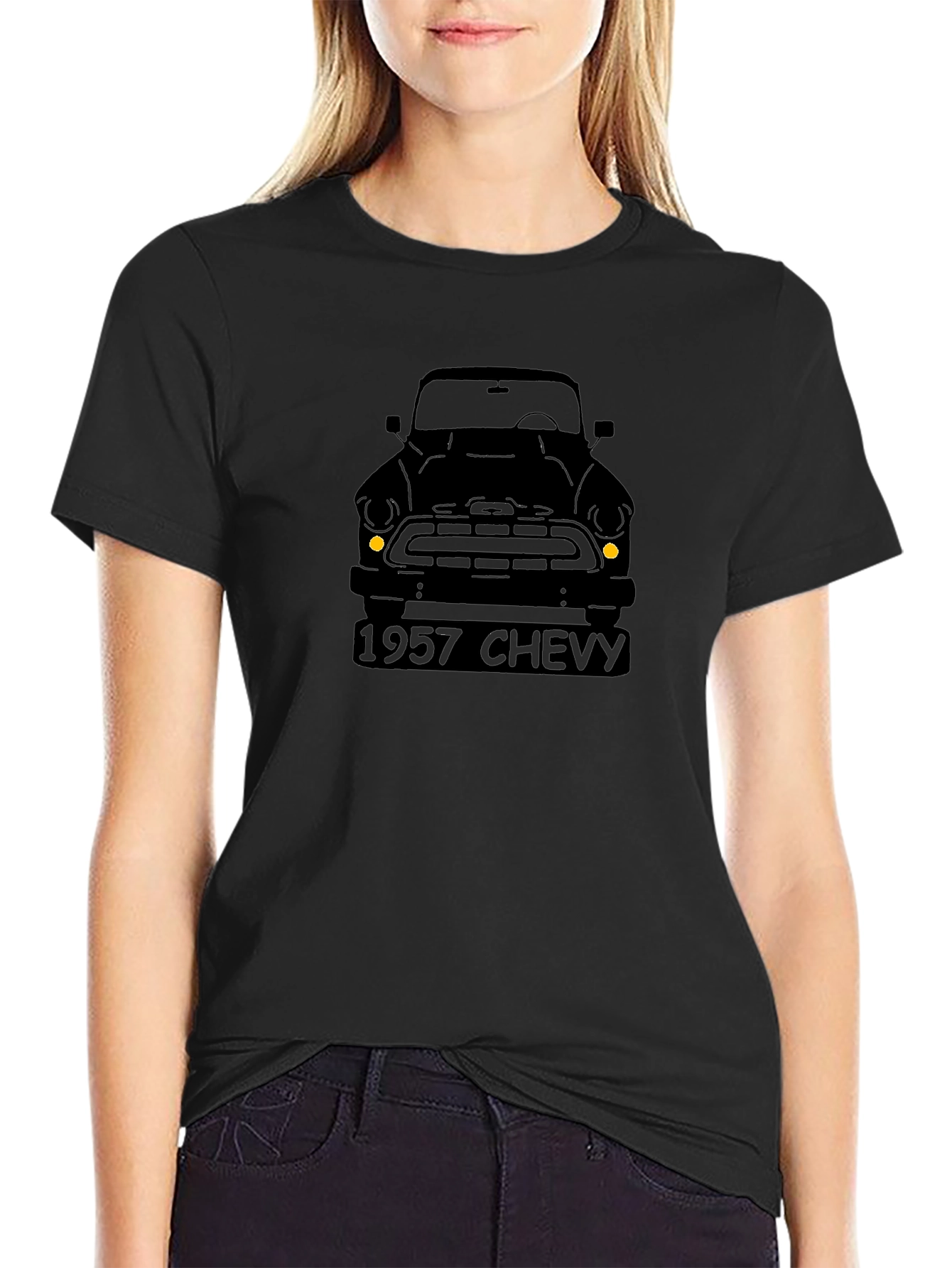 1957 Chevy Black T-Shirt - Classic Car Apparel