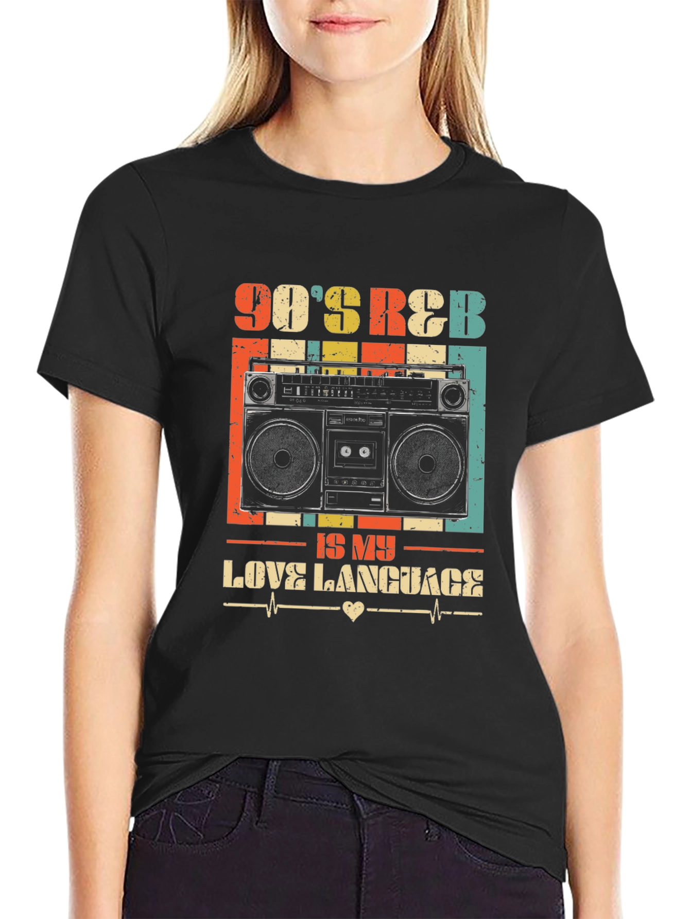 90s Retro Boombox Graphic Tee