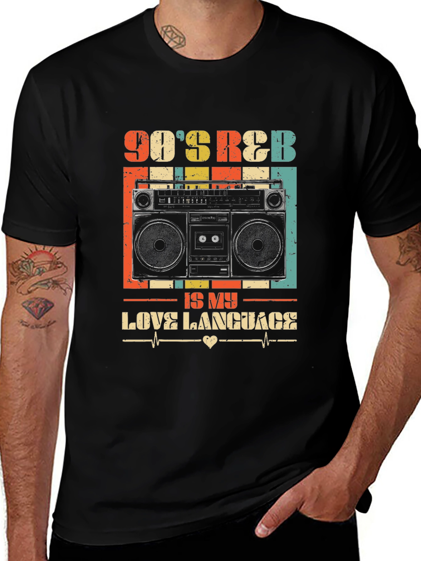 90s Retro Boombox Graphic Tee